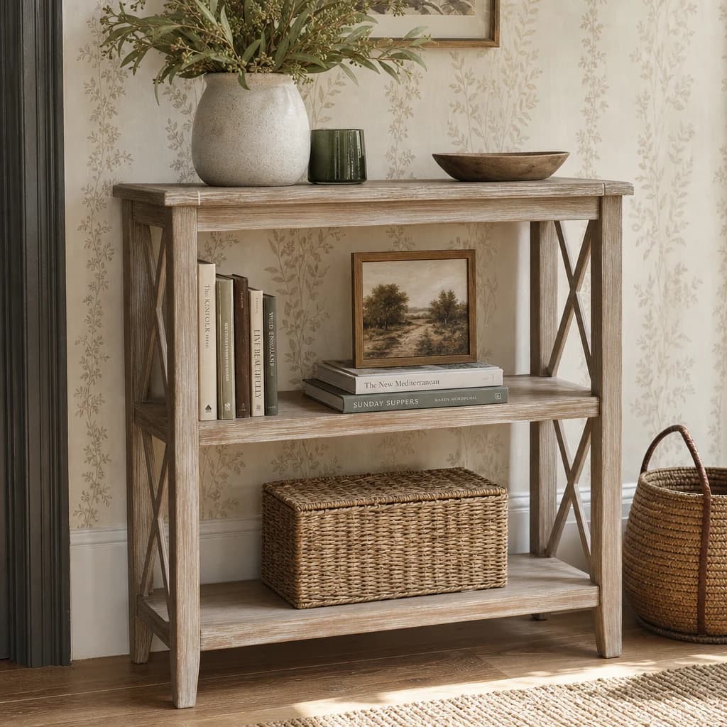 Heritage Two Tier Natural Wash Wooden Bookshelf - Bookcases & shelving, photo 1 of 5