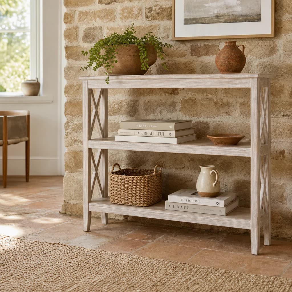 Heritage Natural Wash Two Tier Wooden Bookshelf - Bookcases & shelving, photo 1 of 6