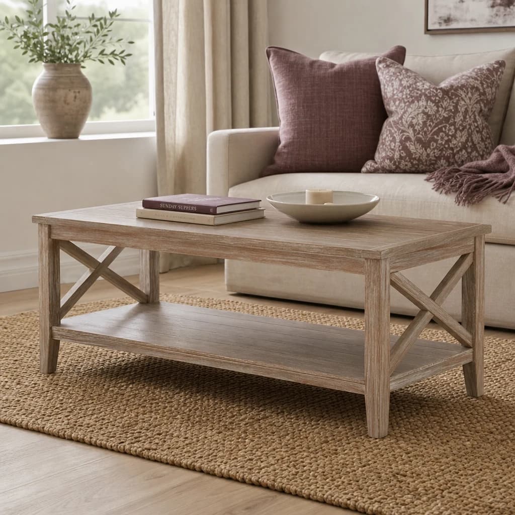 Heritage Natural Wash Rectangular Wooden Coffee Table - Tables, photo 1 of 6
