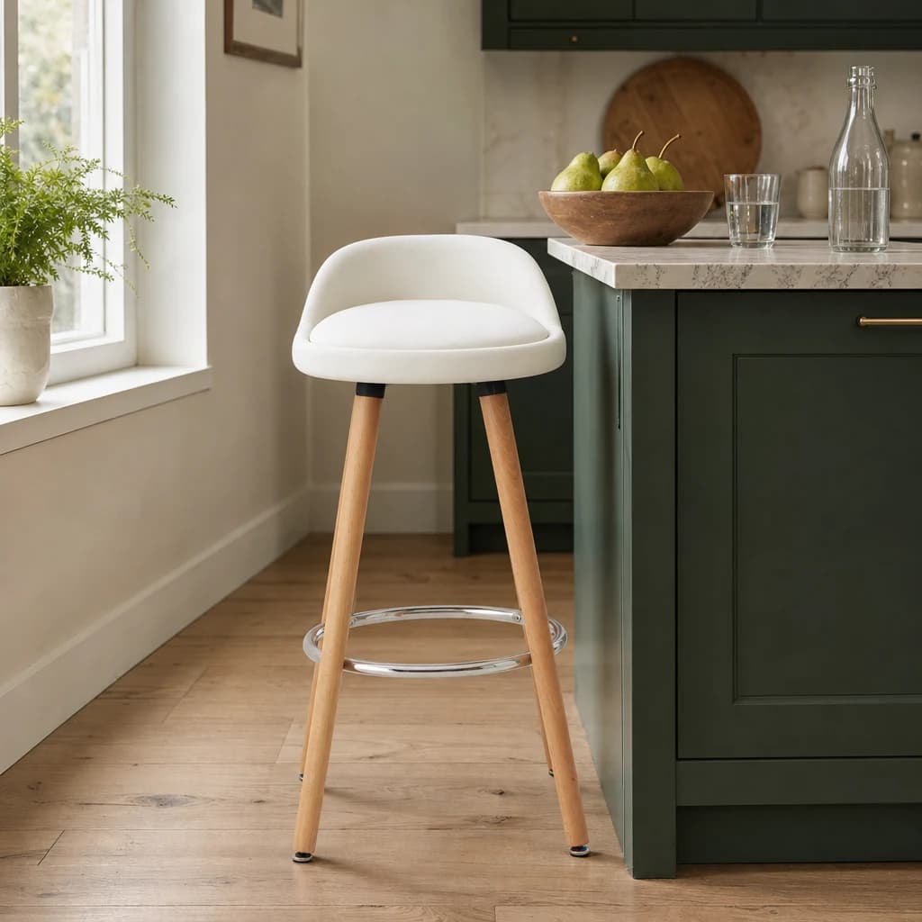 Normann White Bar Stool - Seating, photo 1 of 8