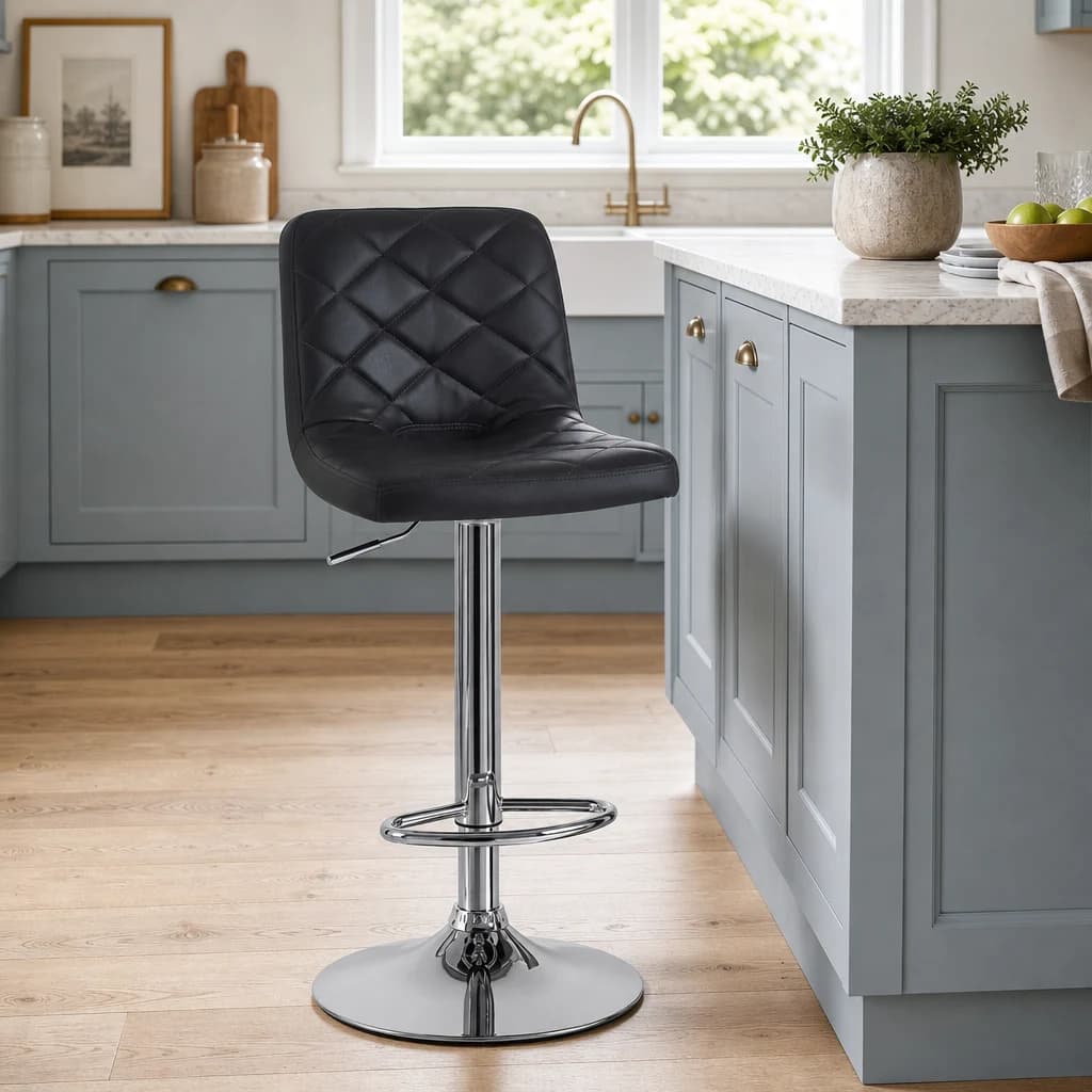 Tara Grey Faux Leather Bar Chair - Seating, photo 1 of 6