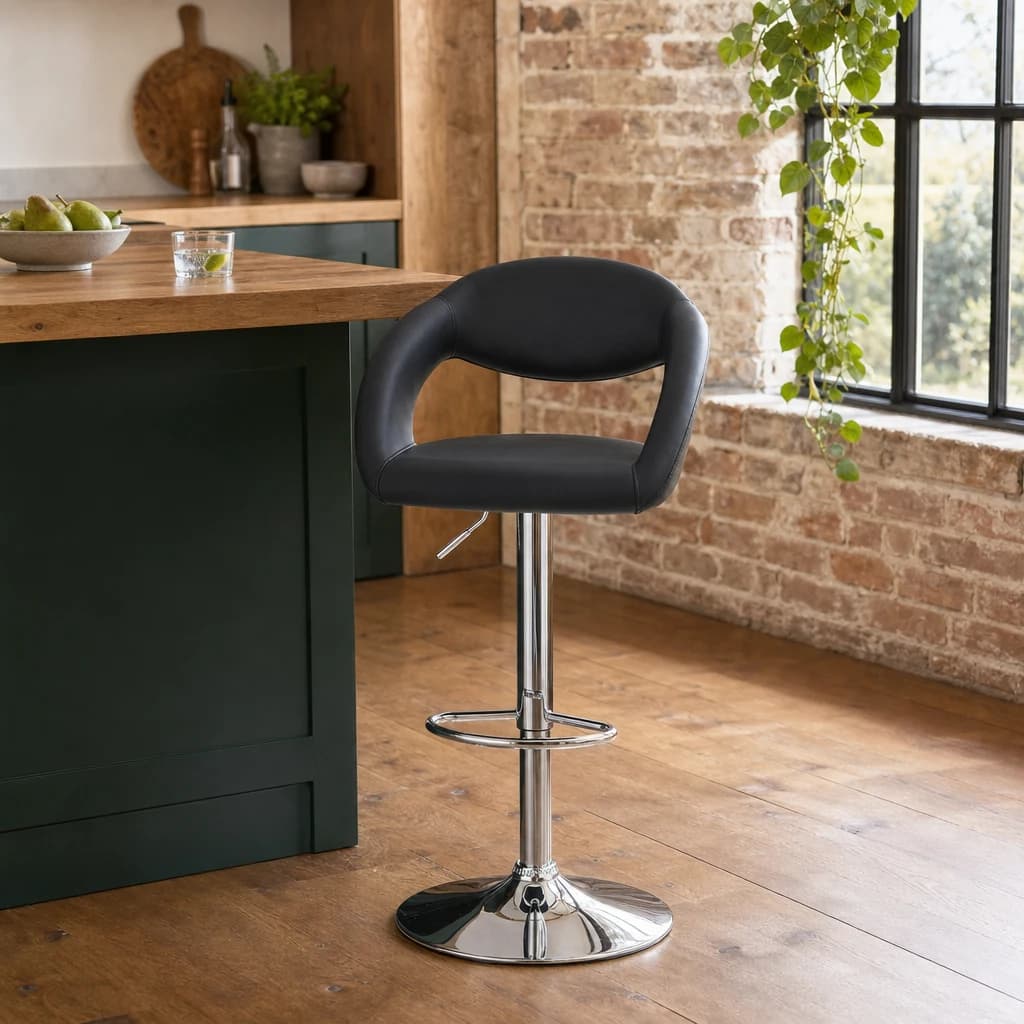 Taylor Black Faux Leather Bar Chair - Seating, photo 1 of 6