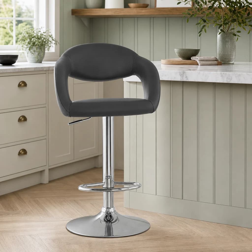 Taylor Grey Faux Leather Bar Chair - Seating, photo 1 of 6