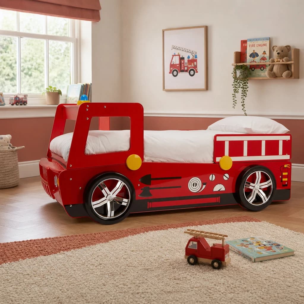 Nico Kids Red Fire Engine Bed - Decorative, photo 1 of 8