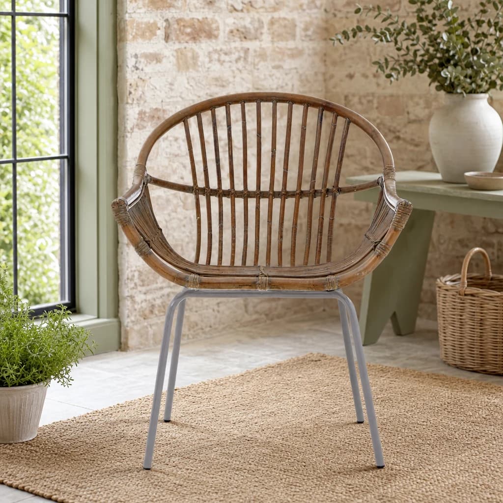 Lagom Grey Wash Natural Rattan Chair - Seating, photo 1 of 8