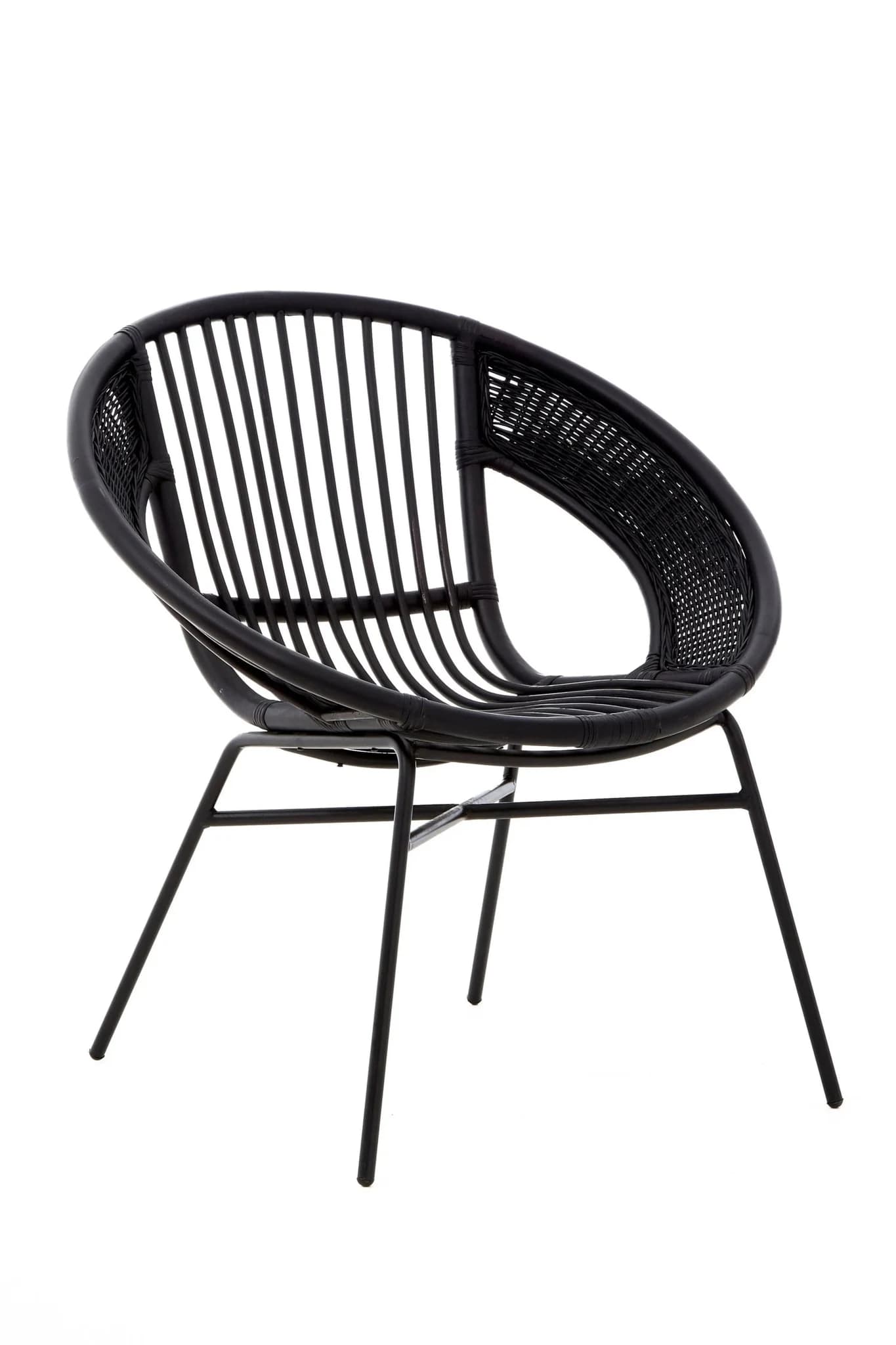 Lagom Black Natural Rattan And Iron Black Chair - Seating, photo 6 of 8