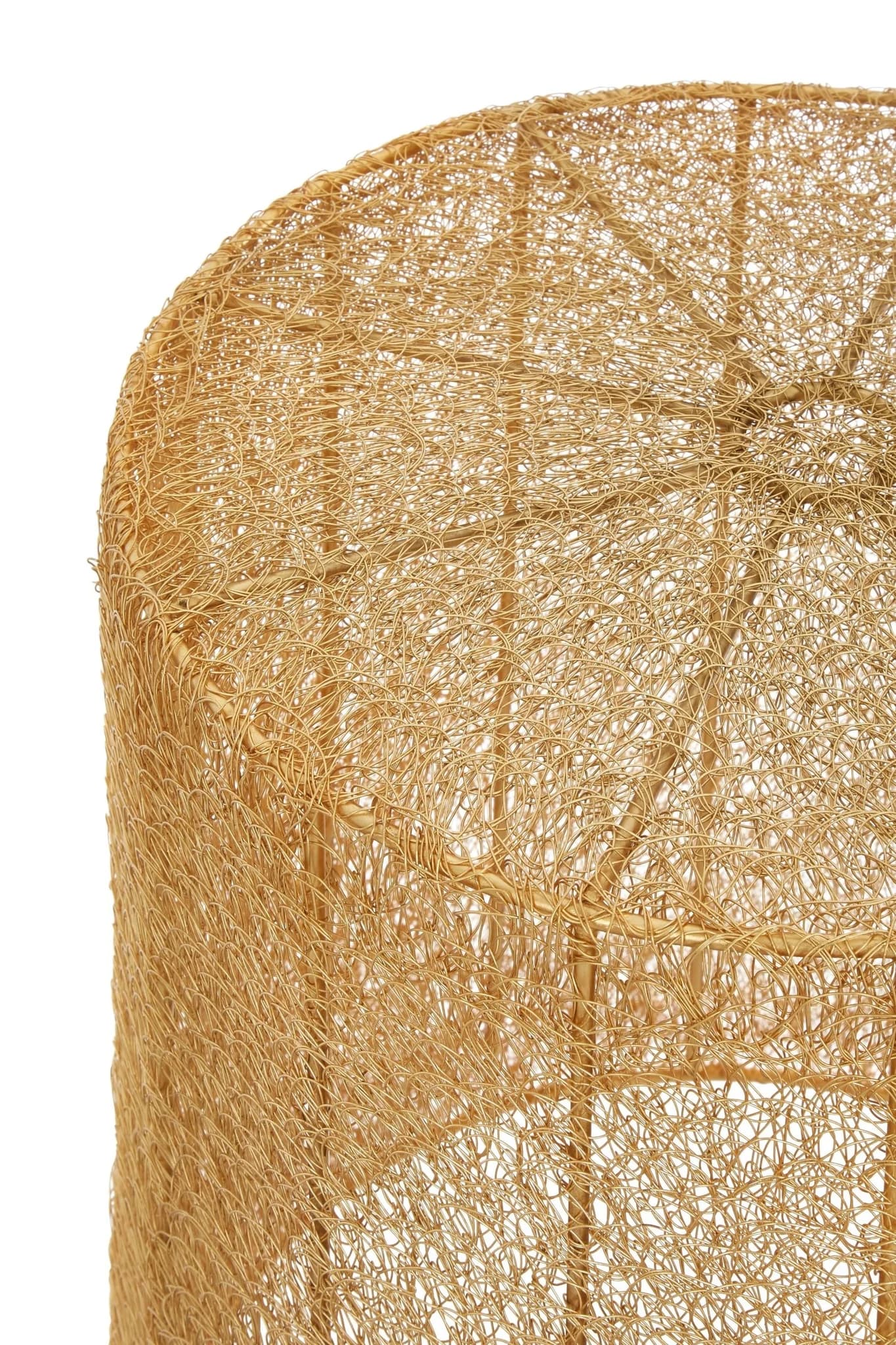 Templar Gold Finish Mesh Set of 2 Round Side Tables - Tables, photo 5 of 5