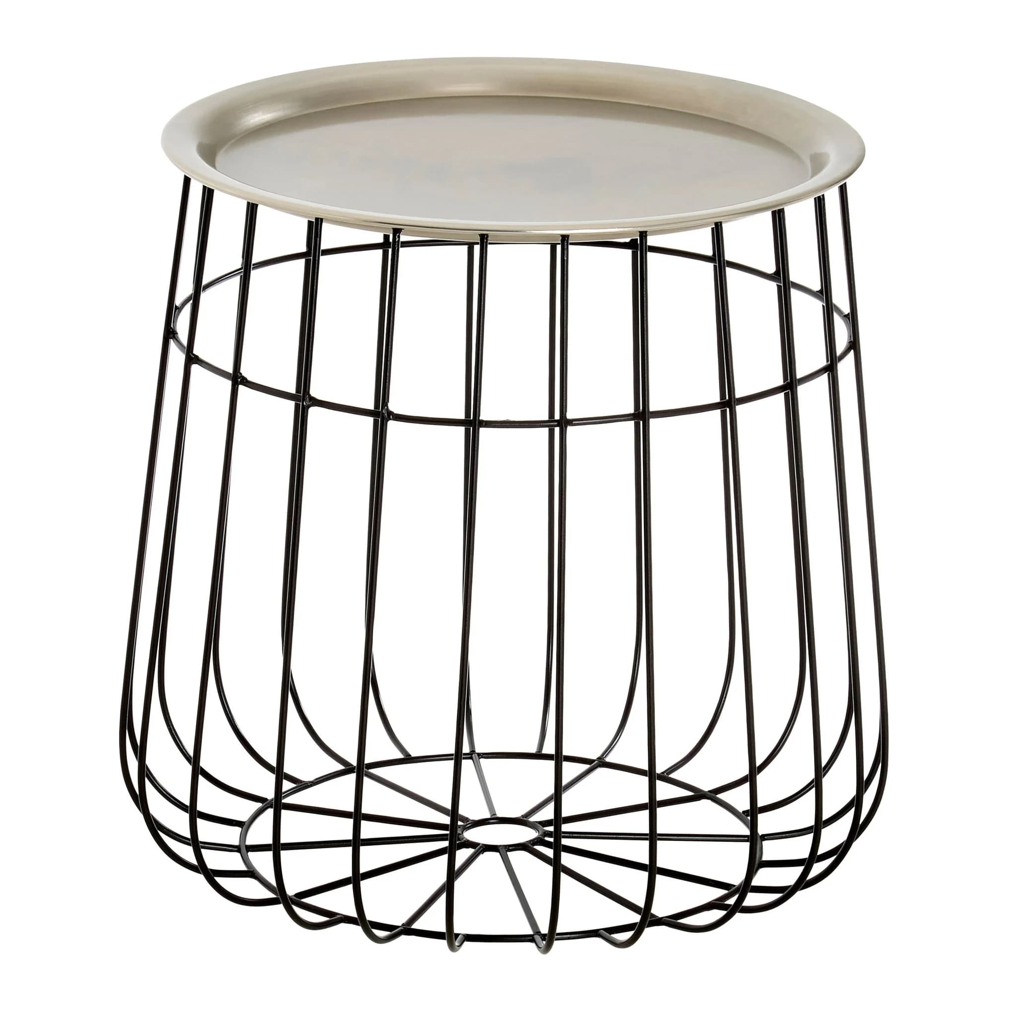 Templar Silver And Black Wire Detail Side Table - Tables, photo 2 of 4