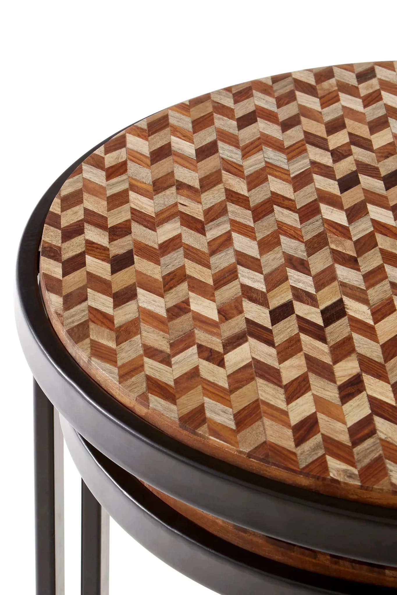 Halle Set of Two Chevron Design Nesting Tables - Tables, photo 6 of 7
