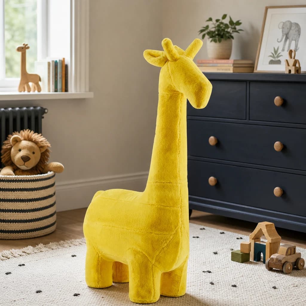 Jungle Safari Kids Yellow Giraffe Animal Stool - Seating, photo 1 of 8