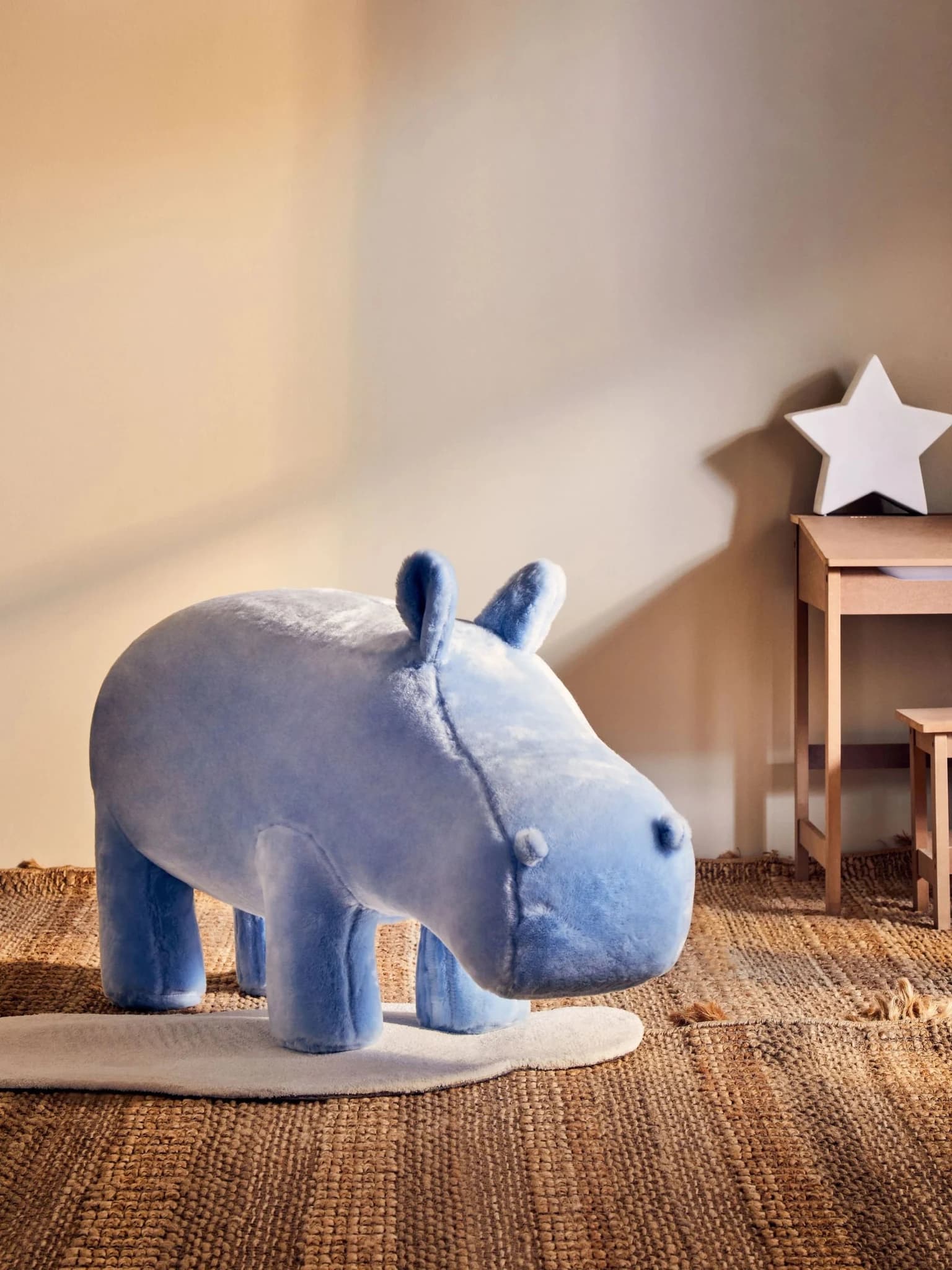 Jungle Safari Kids Blue Hippo Animal Stool - Seating, photo 6 of 8