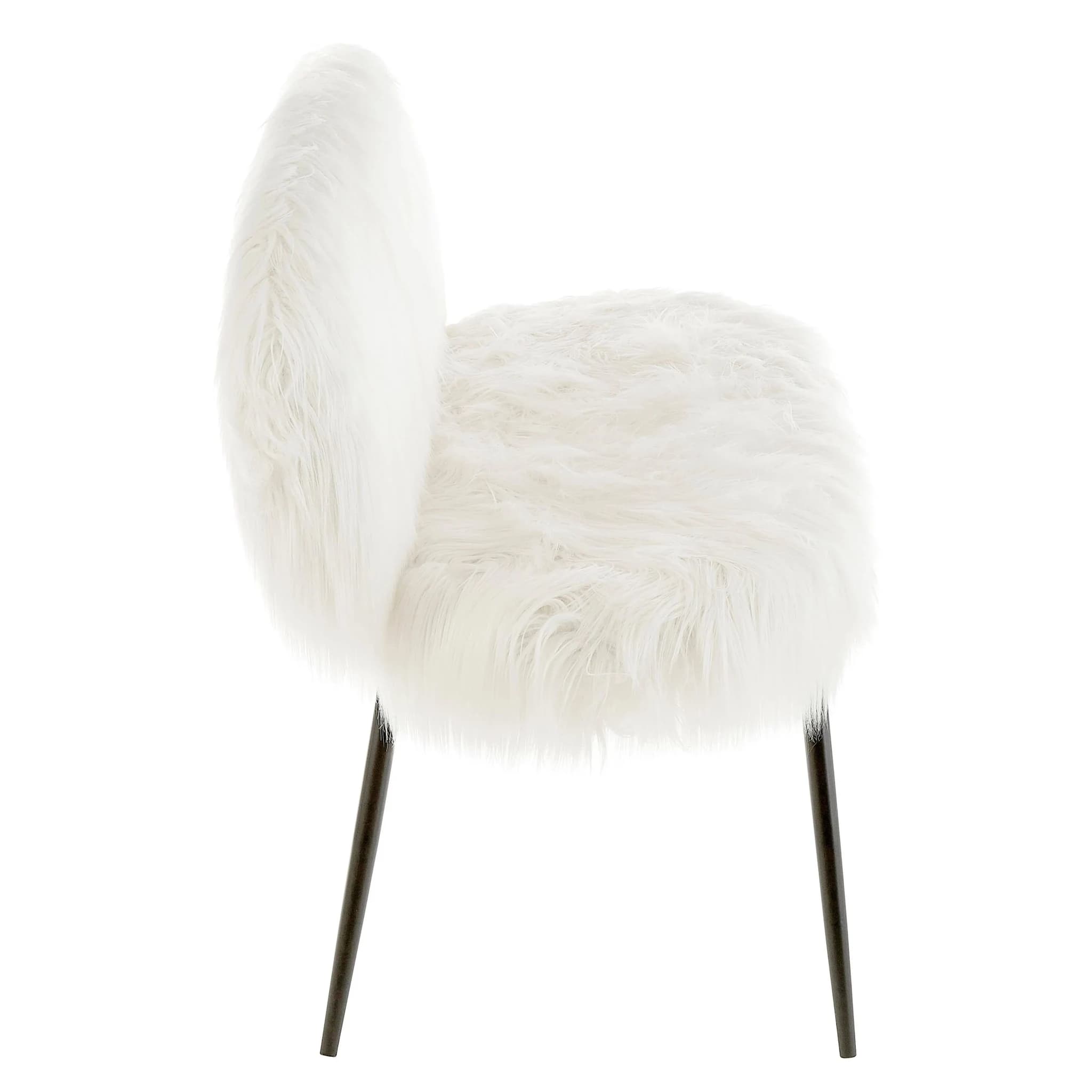 Sienna Faux Fur Two Seater Sofa With Black Legs - Seating, photo 6 of 8
