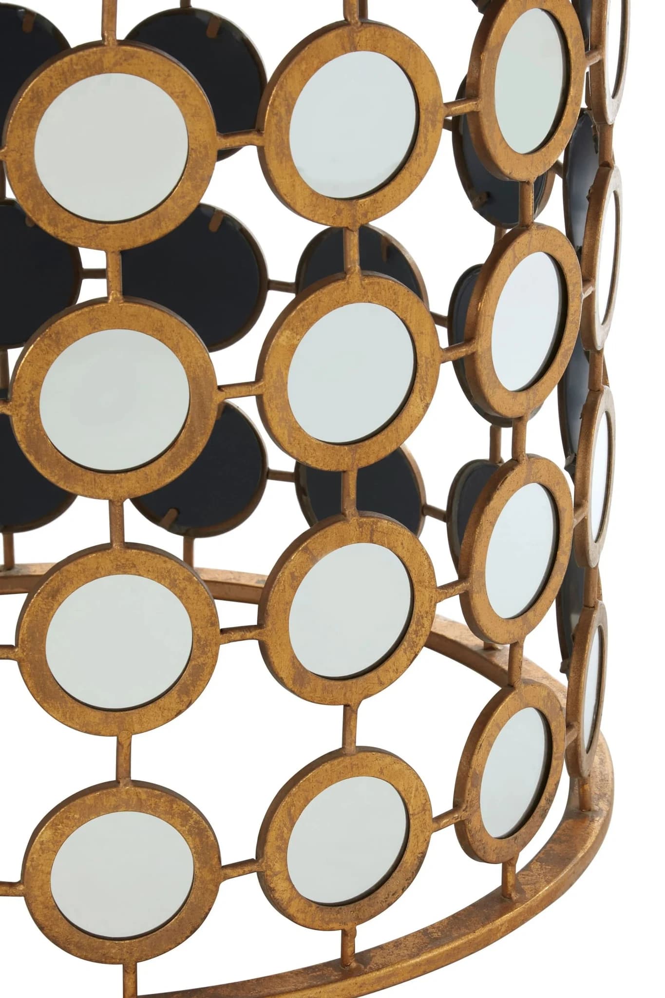 Zariah Gold Finish Mirror Side Table - Tables, photo 3 of 4