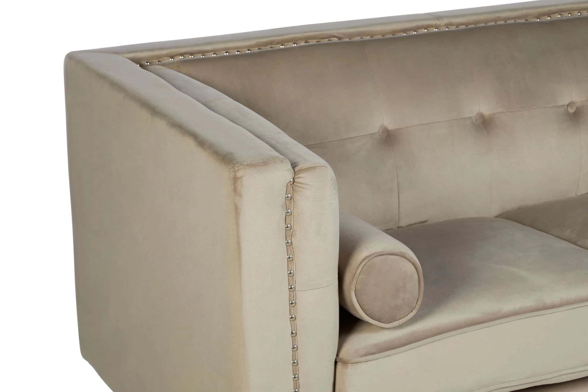 Felisa Two Seater Mink Velvet Sofa - Seating, photo 8 of 8