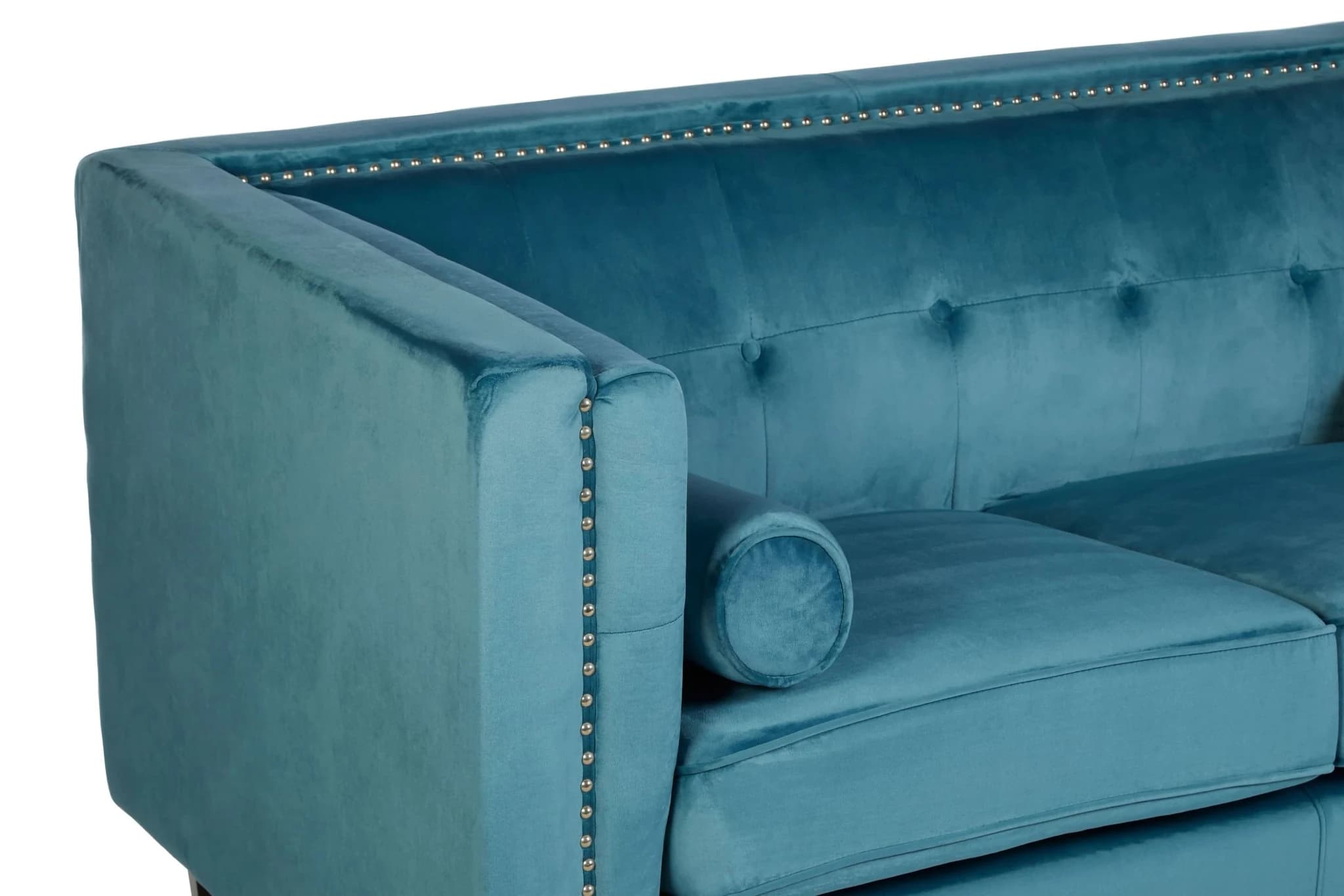 Felisa Two Seat Teal Blue Velvet Sofa - Seating, photo 7 of 7