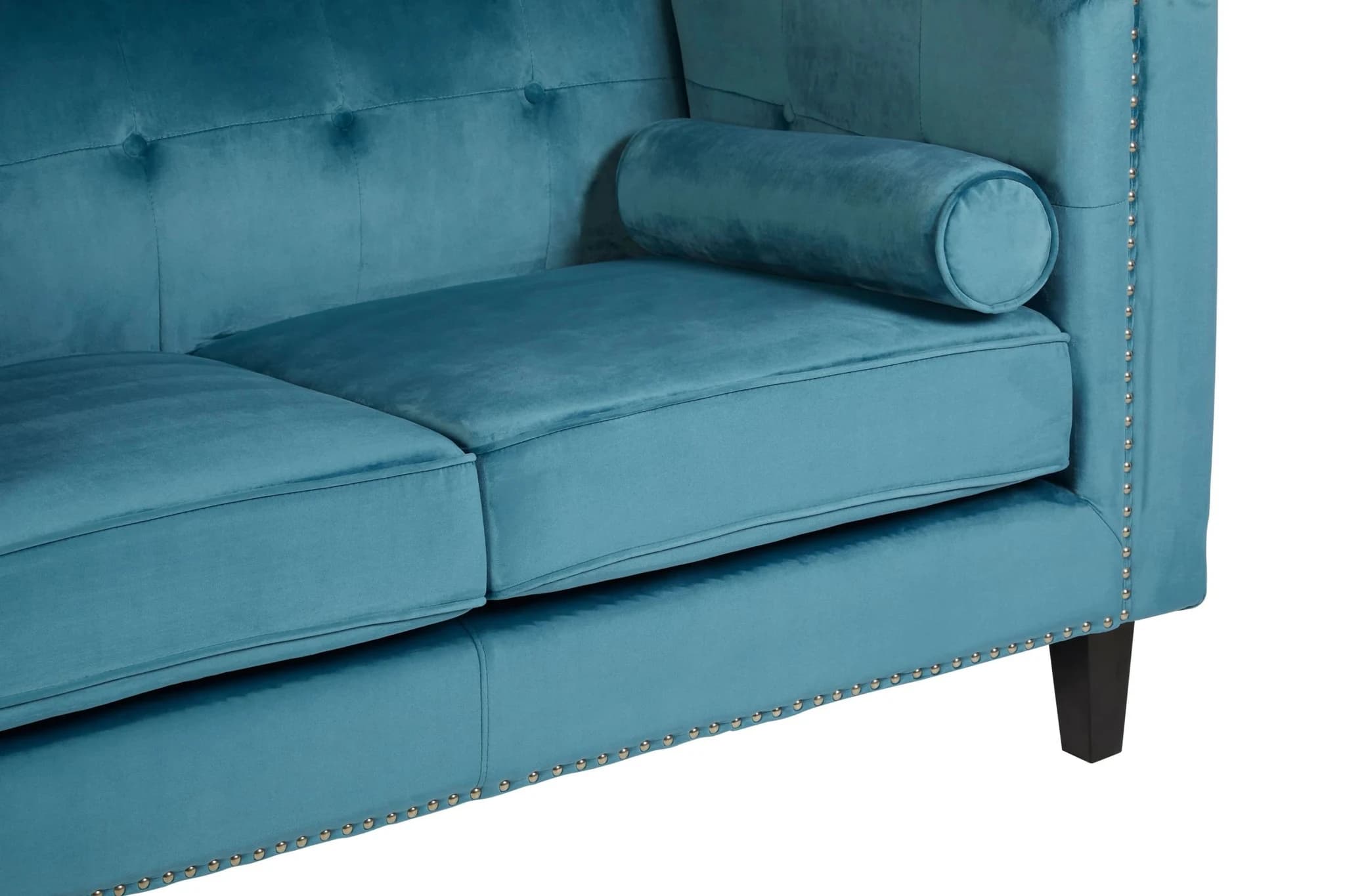 Felisa Two Seat Teal Blue Velvet Sofa - Seating, photo 5 of 7