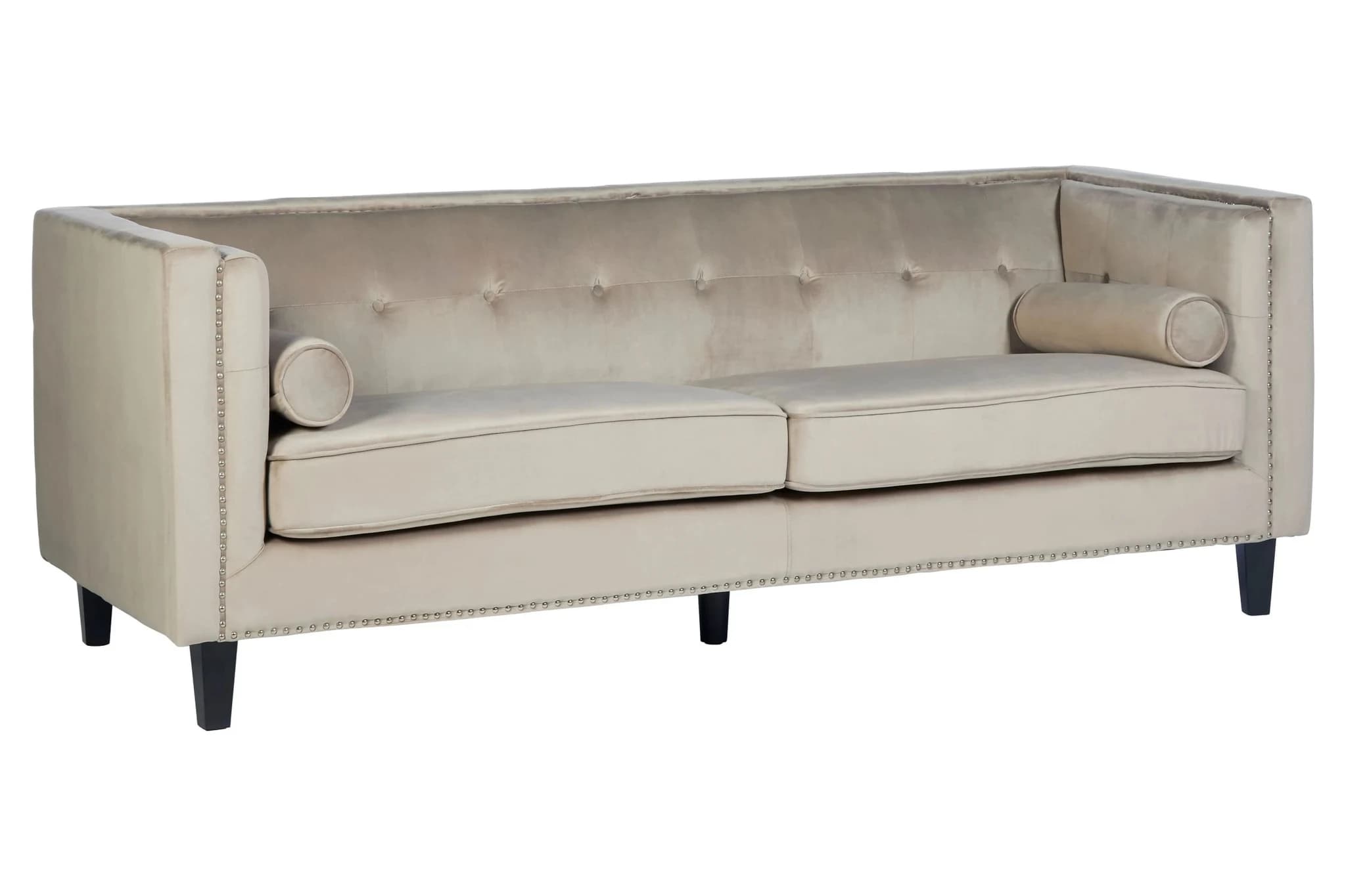 Felisa 3 Seat Mink Velvet Sofa - Seating, photo 4 of 8