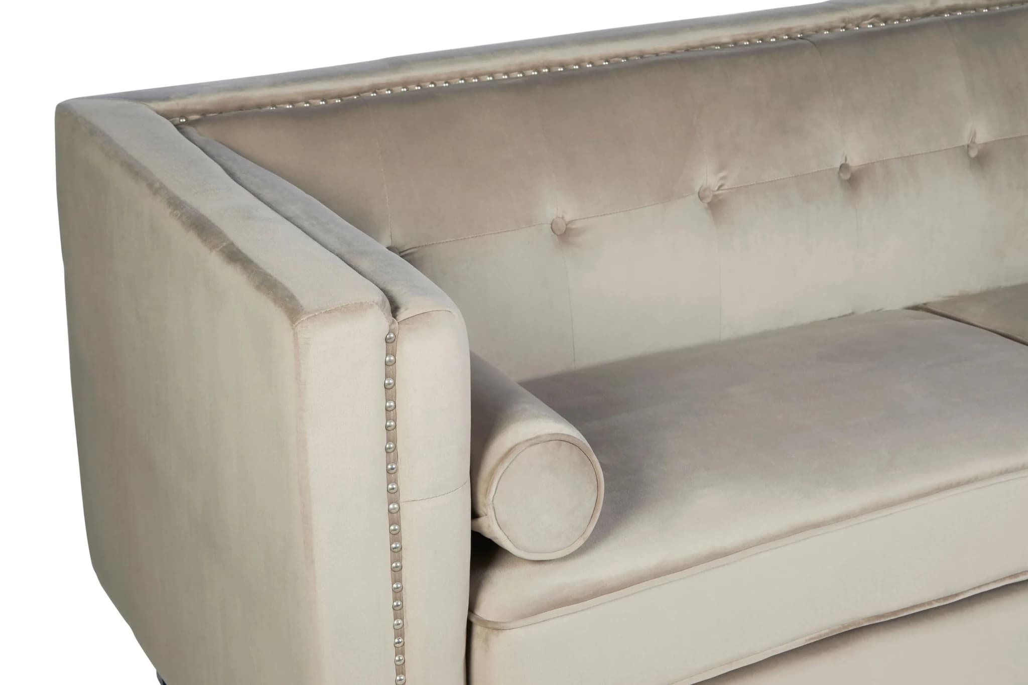 Felisa 3 Seat Mink Velvet Sofa - Seating, photo 8 of 8