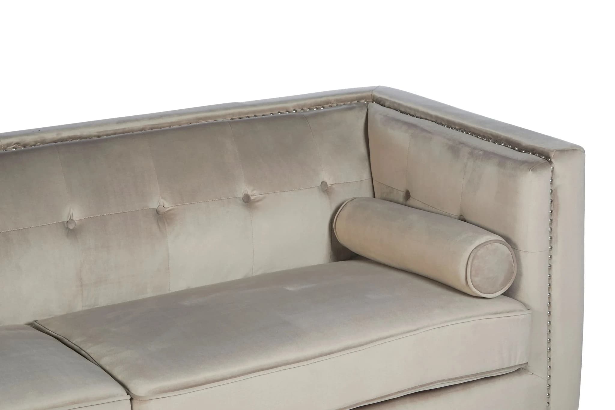 Felisa 3 Seat Mink Velvet Sofa - Seating, photo 6 of 8