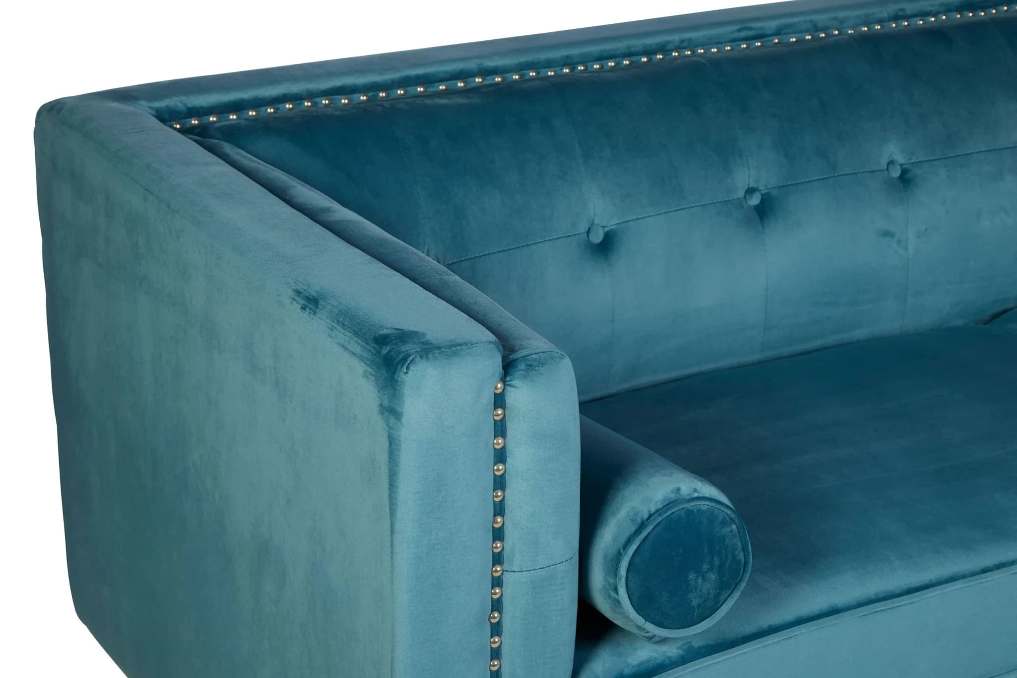 Felisa 3 Seat Teal Blue Velvet Sofa - Seating, photo 7 of 7