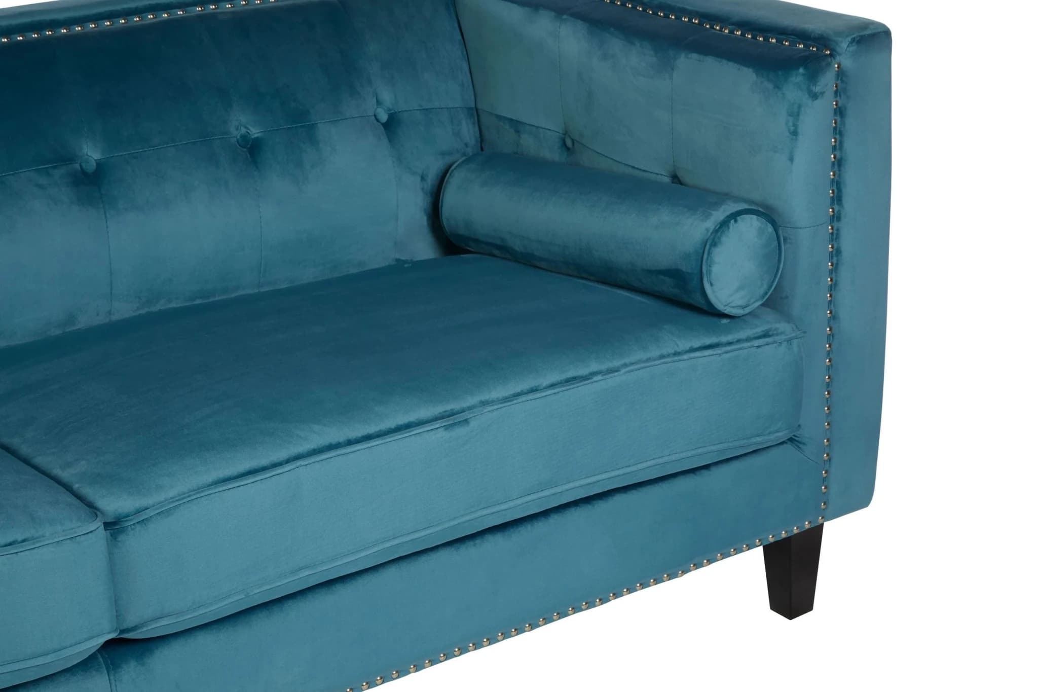 Felisa 3 Seat Teal Blue Velvet Sofa - Seating, photo 5 of 7