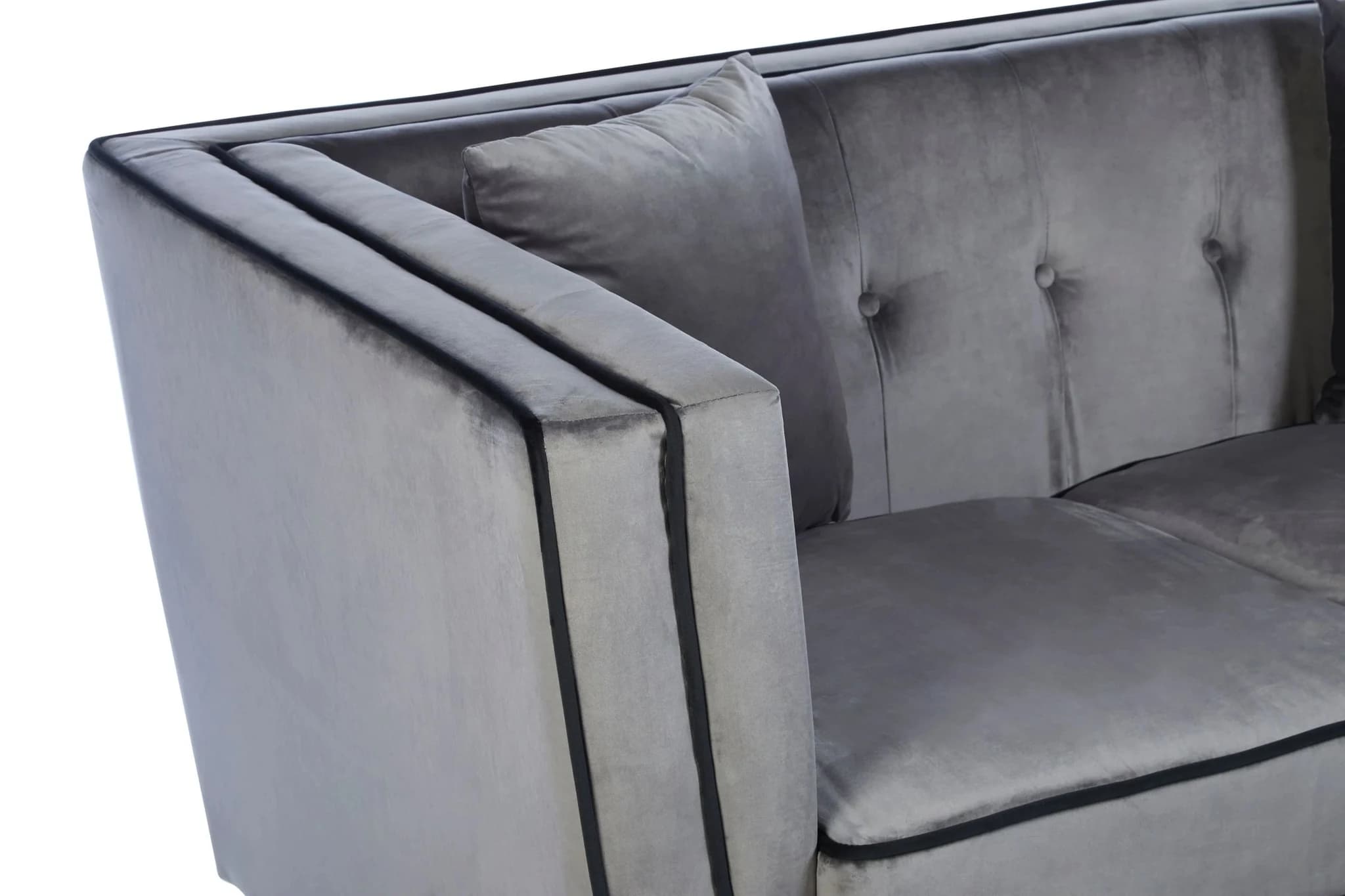Ferris 3 Seat Grey Velvet Sofa - Seating, photo 5 of 5