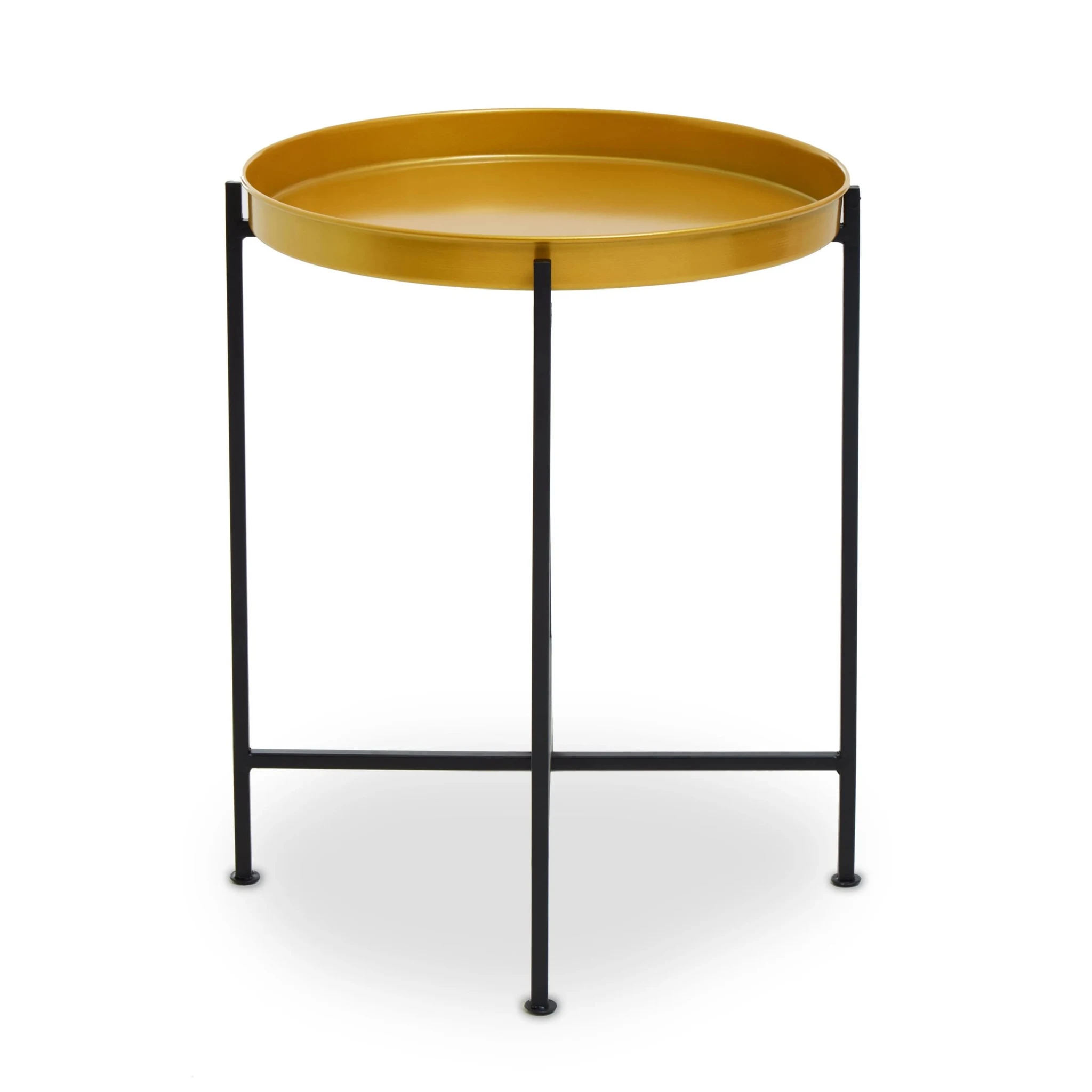 Hege Small Brass And Black Finish Side Table - Tables, photo 3 of 6