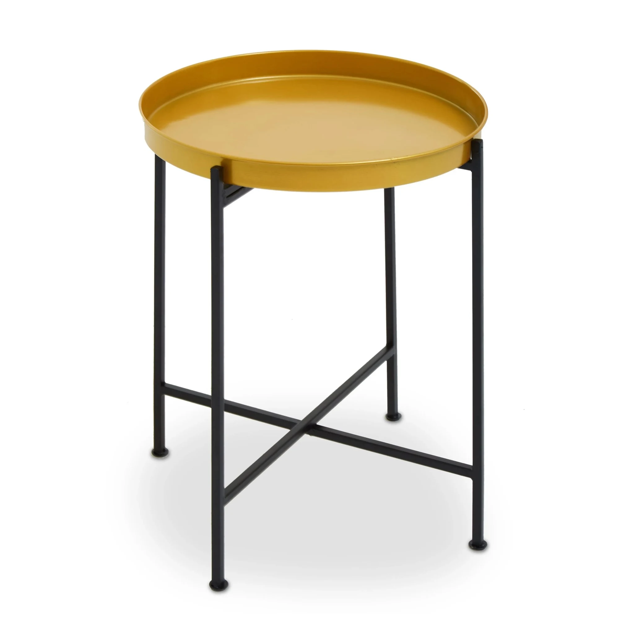 Hege Small Brass And Black Finish Side Table - Tables, photo 2 of 6