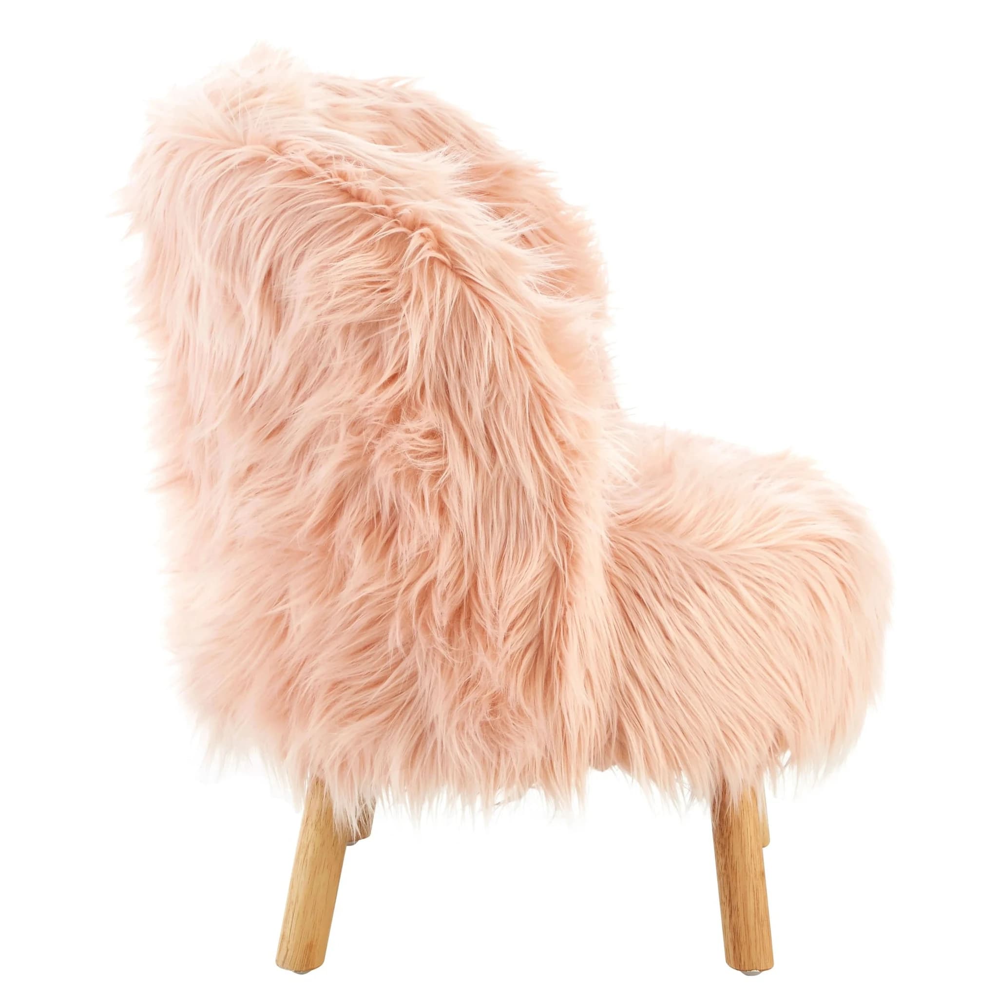 Kids Pink Faux Fur Chair - Seating, photo 4 of 8