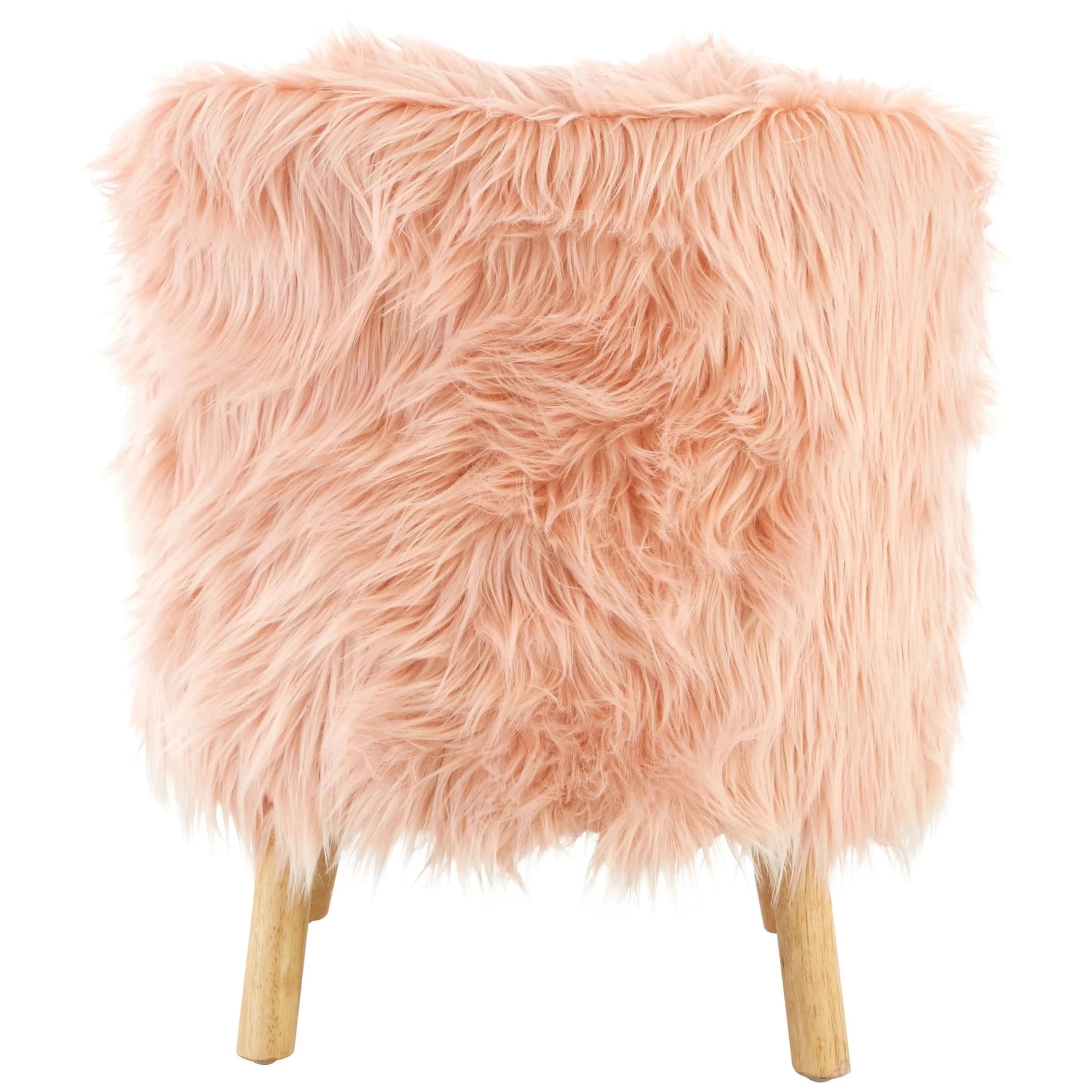 Kids Pink Faux Fur Chair - Seating, photo 3 of 8