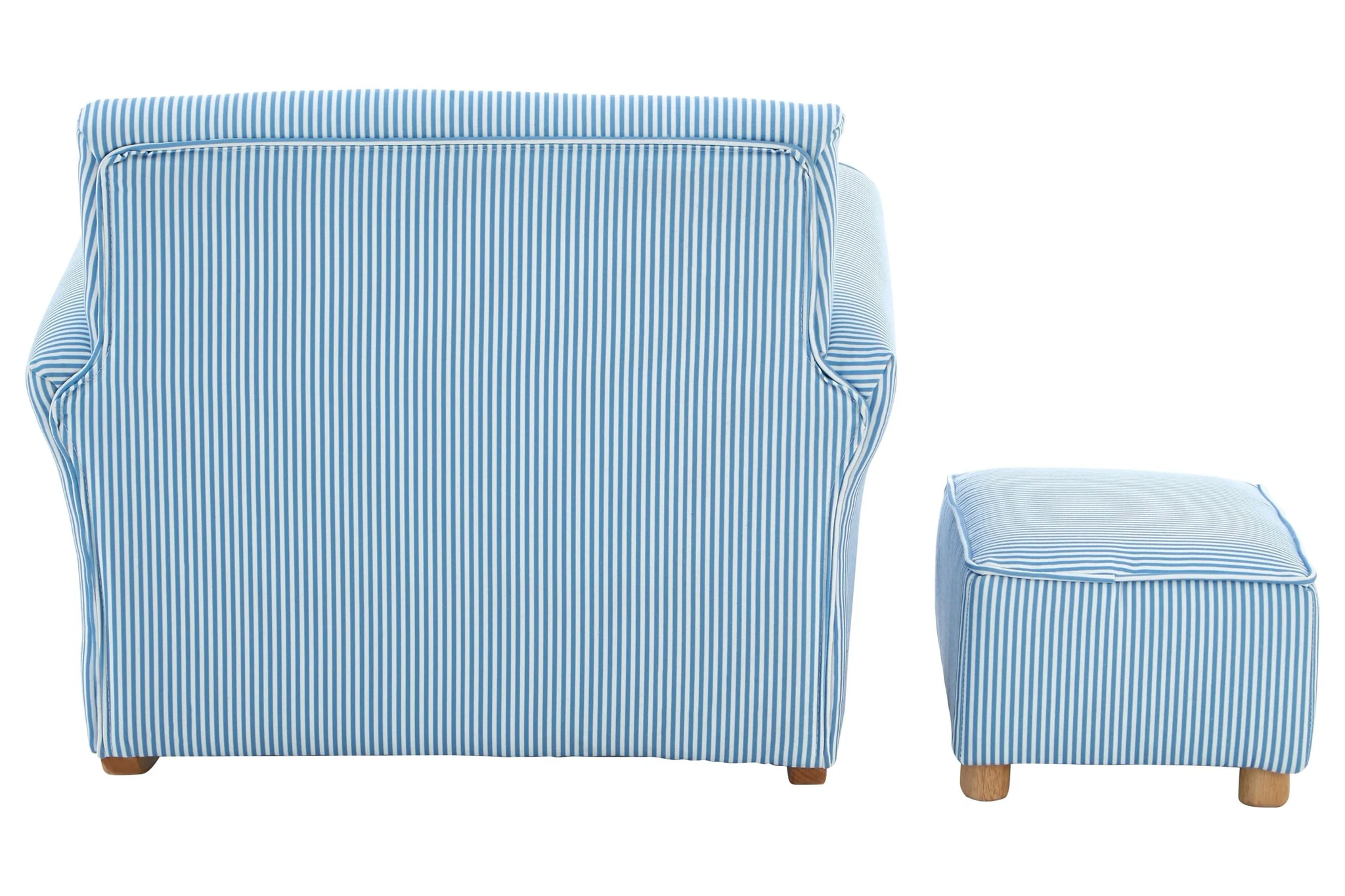 Kids Blue And White Stripe Rocking Chair With Footstool - Seating, photo 4 of 8
