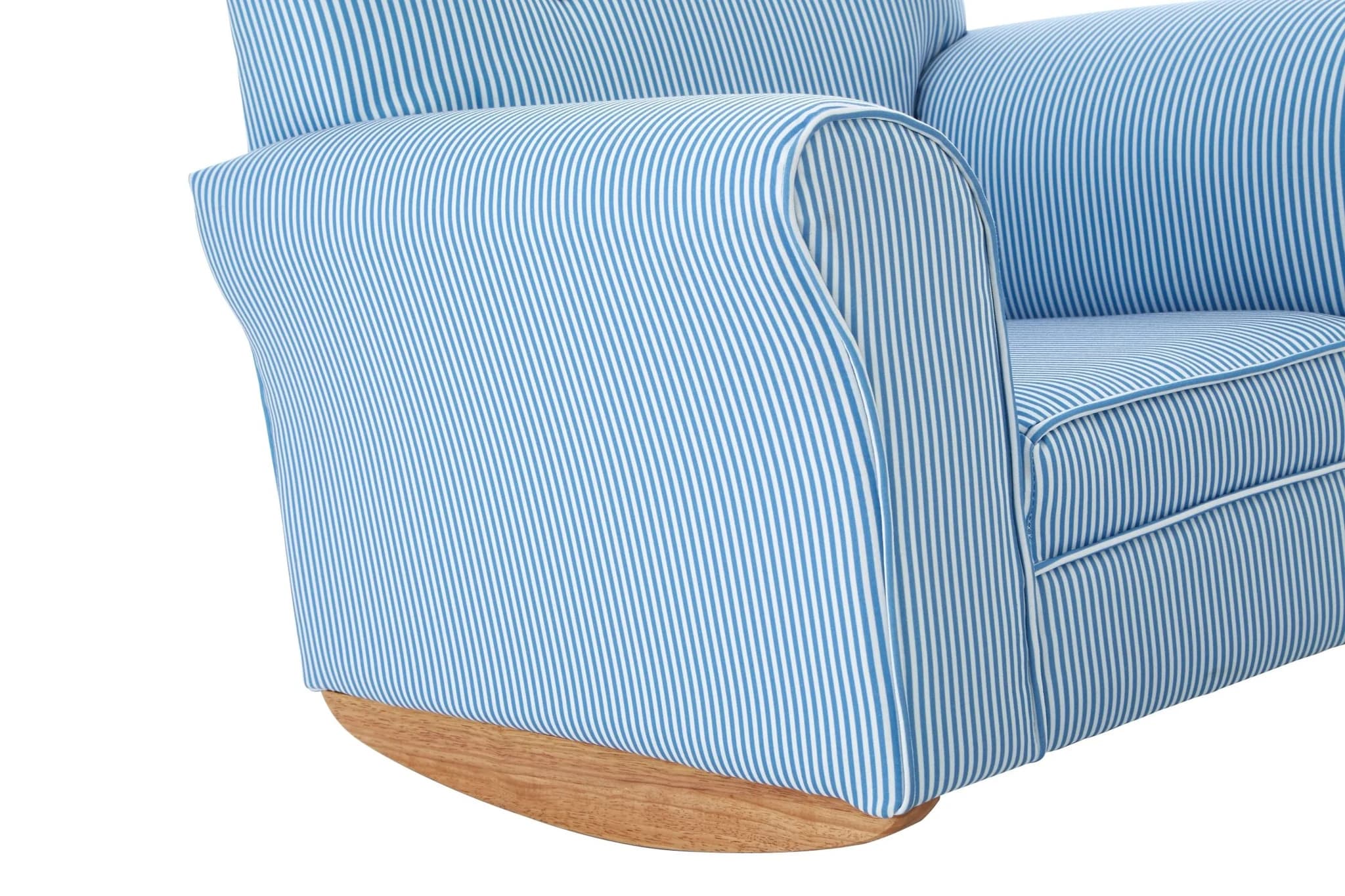 Kids Blue And White Stripe Rocking Chair With Footstool - Seating, photo 7 of 8