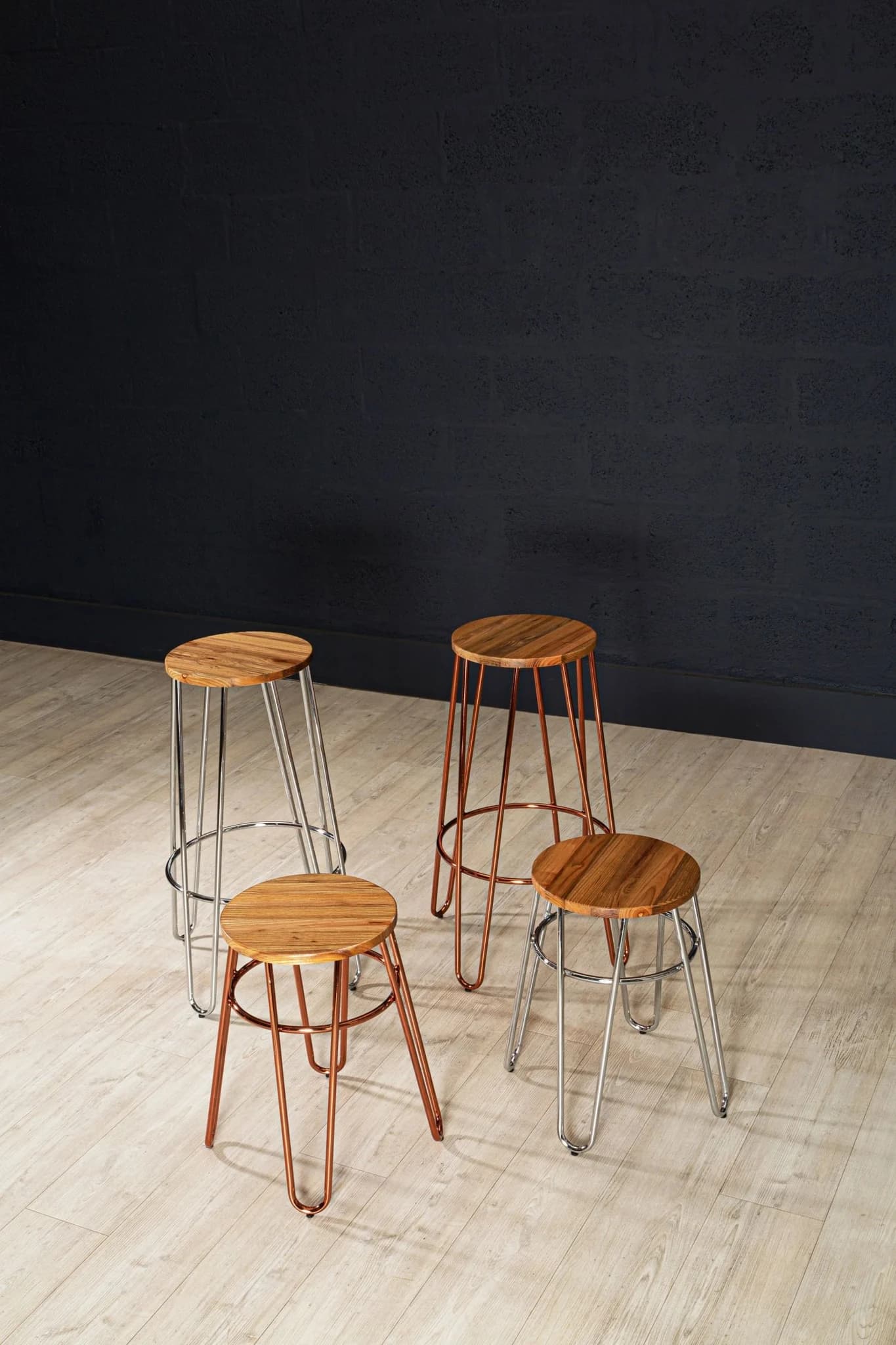 District Rose Gold Hairpin Stool - Seating, photo 4 of 7