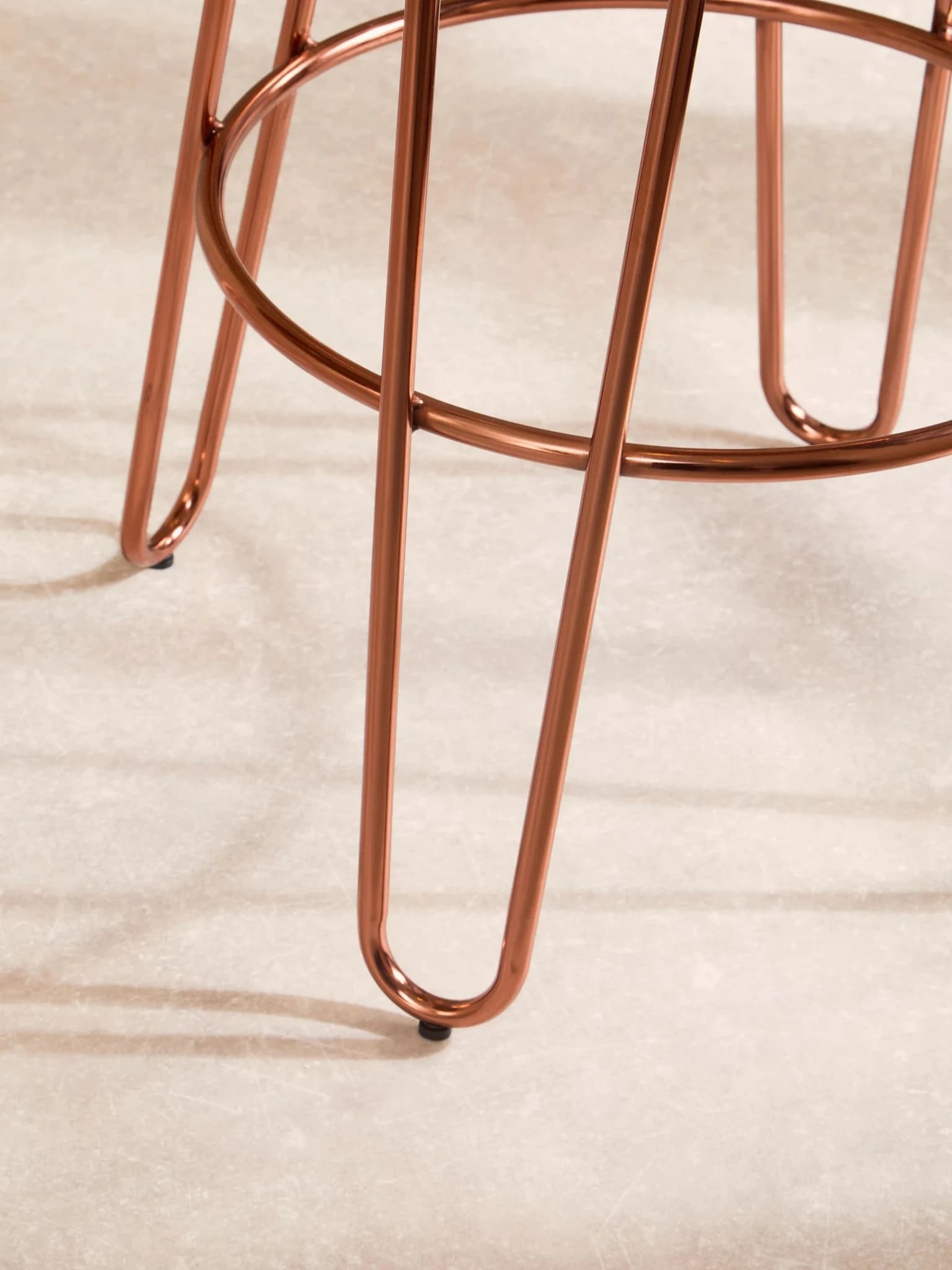 District Rose Gold Finish Wooden Top Bar Stool With Metal Legs - Seating, photo 2 of 7