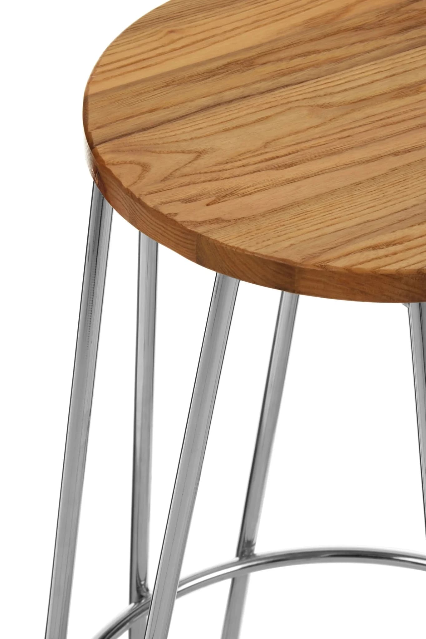 District Wood and Chrome Finish Hairpin Legs Bar Stool - Seating, photo 7 of 7