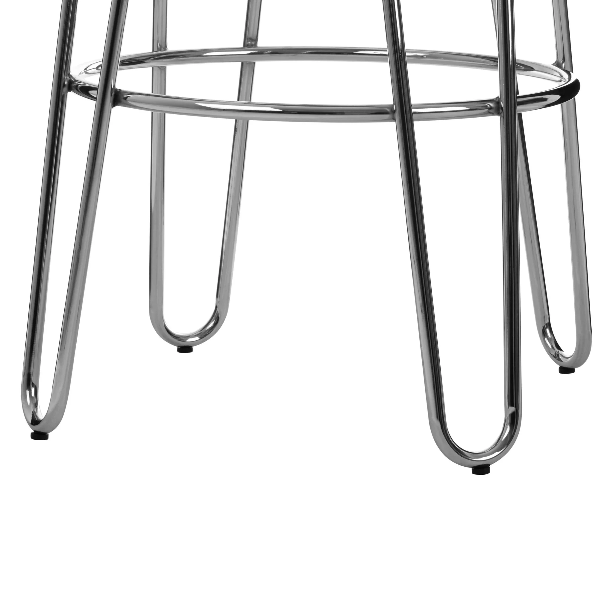 District Wood and Chrome Finish Hairpin Legs Bar Stool - Seating, photo 6 of 7