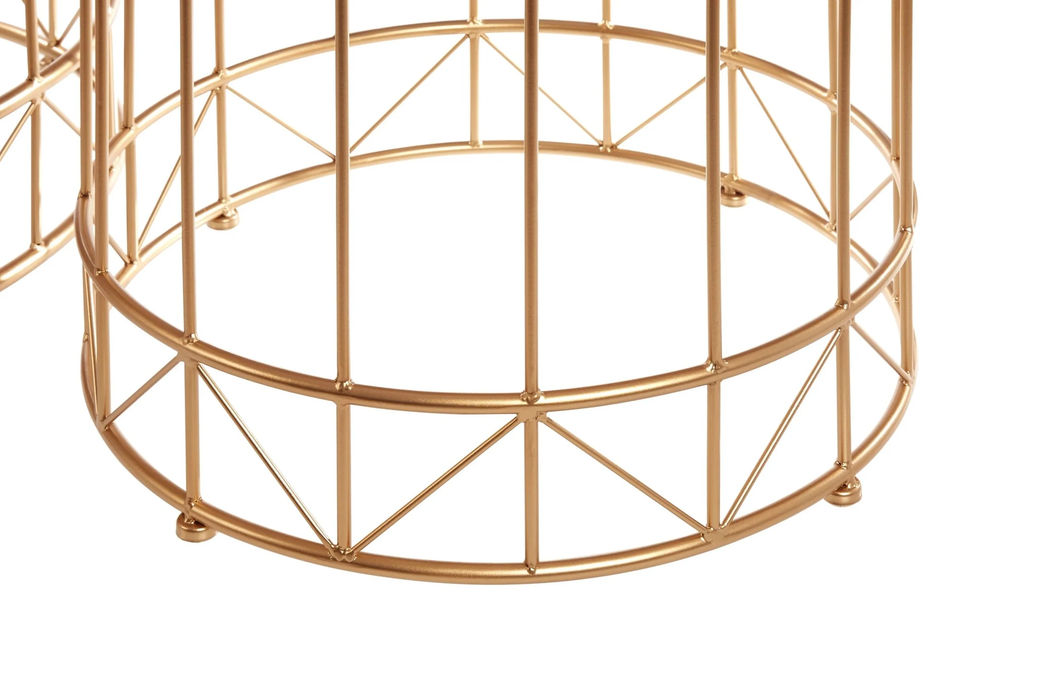 Lexi Gold Wire Frame Set of 2 Side Tables - Tables, photo 4 of 5