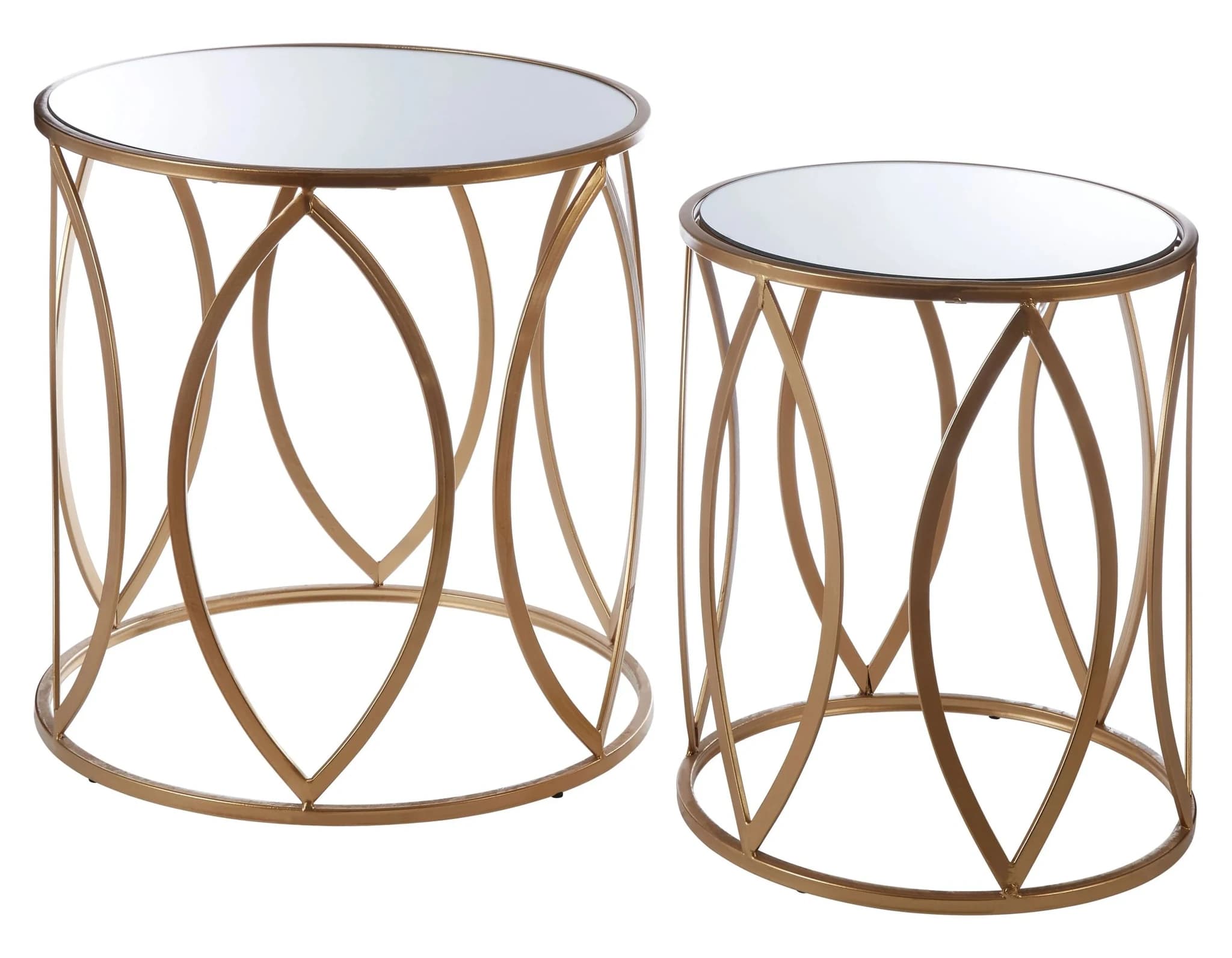 Arcana Set Of Two Gold Finish Side Tables - Tables, photo 6 of 8