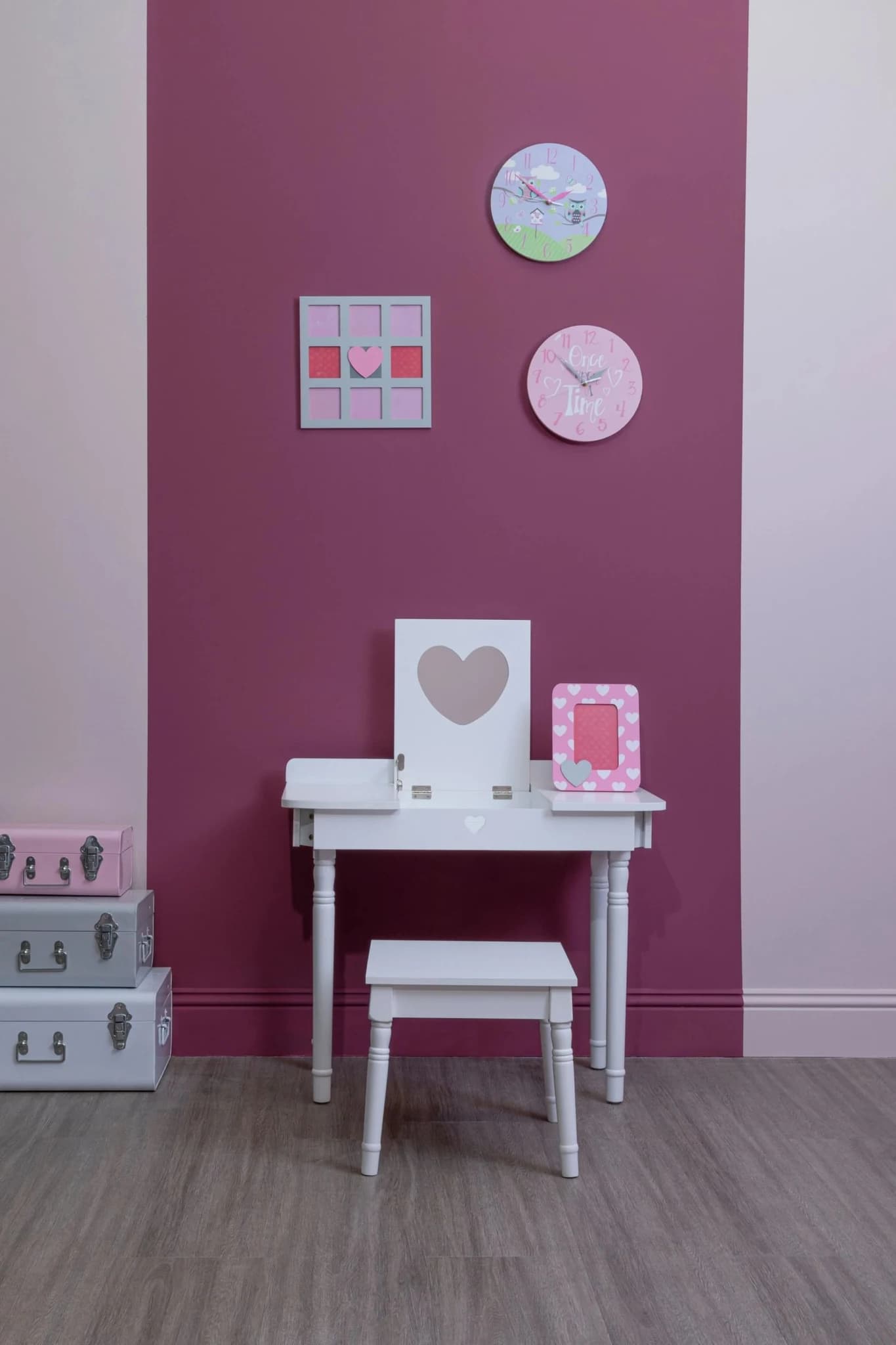 Parley Set of Three Assorted Pink and Grey Storage Trunks - Bookcases & shelving, photo 2 of 8