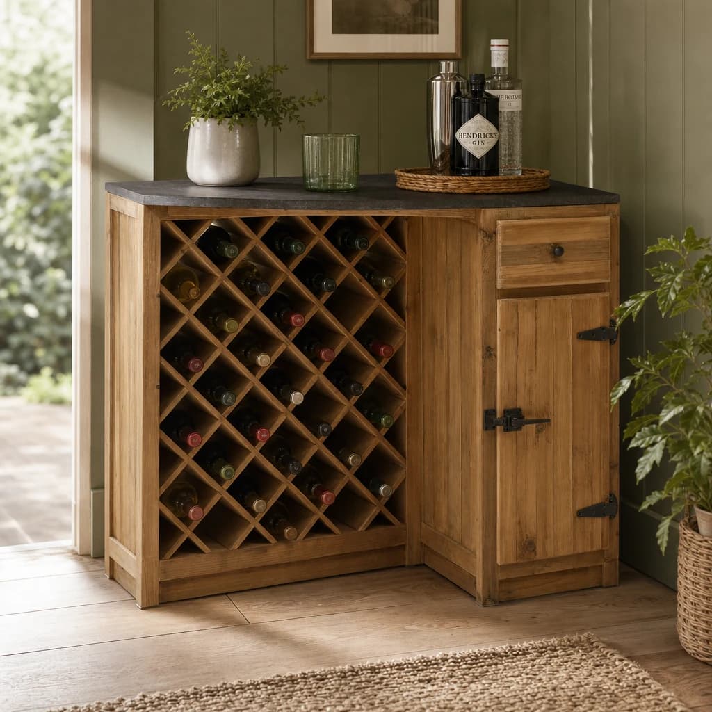 Toba Recycled Pine Wood Bar Cabinet - Furniture, photo 1 of 8