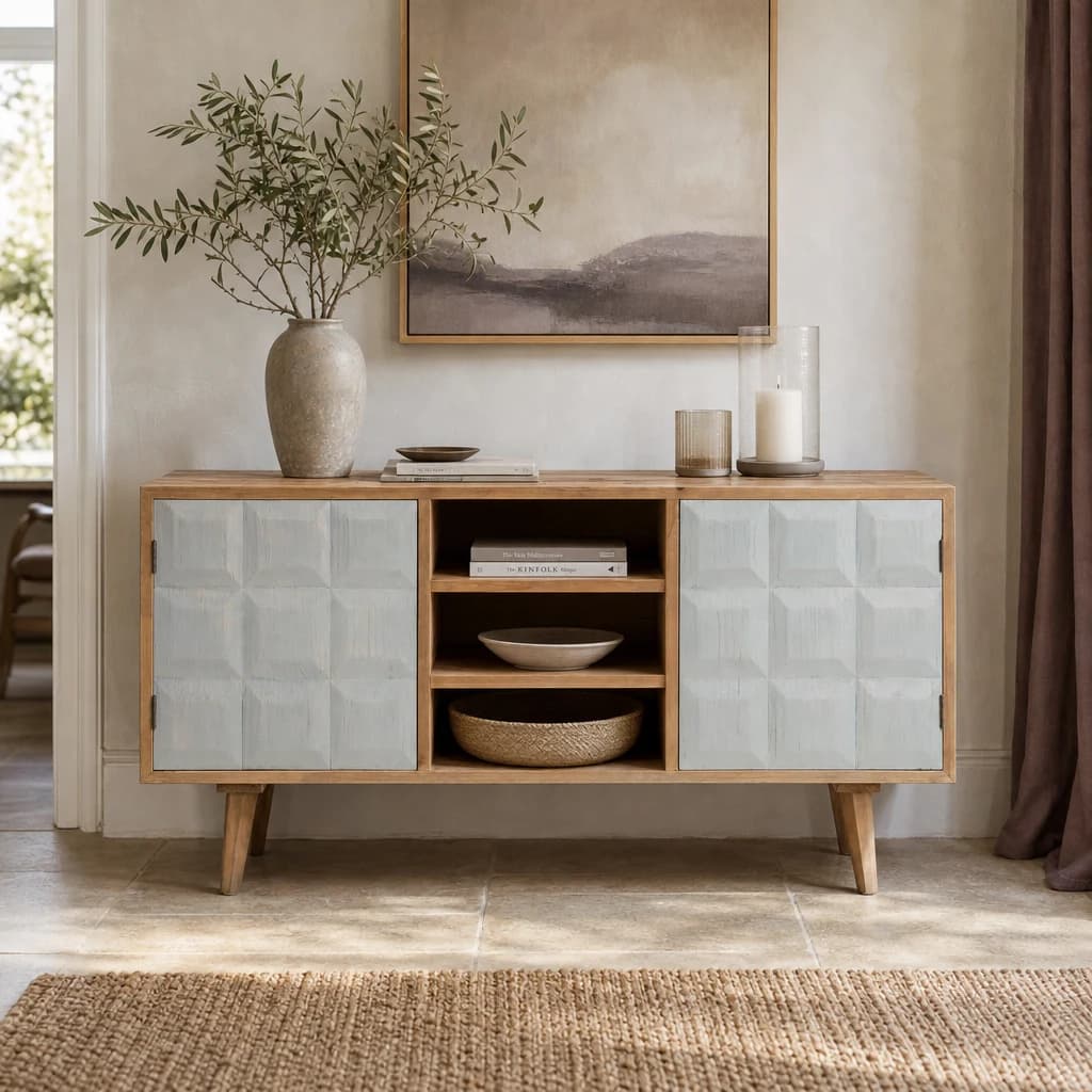 Papua White Wash Wooden Sideboard - Bookcases & shelving, photo 1 of 8