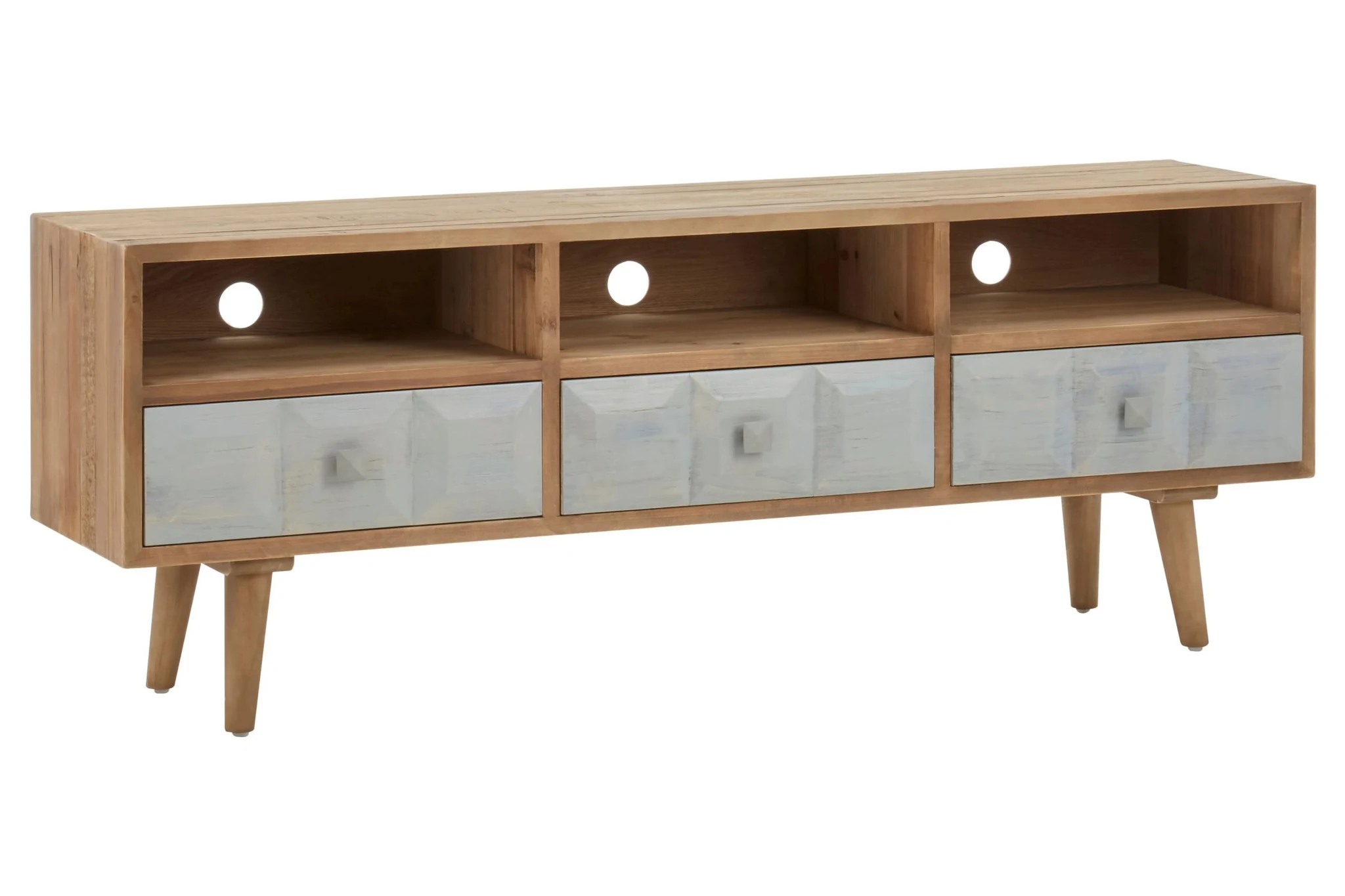 Papua Whitewash Pine Wood Media Unit - Bookcases & shelving, photo 3 of 8