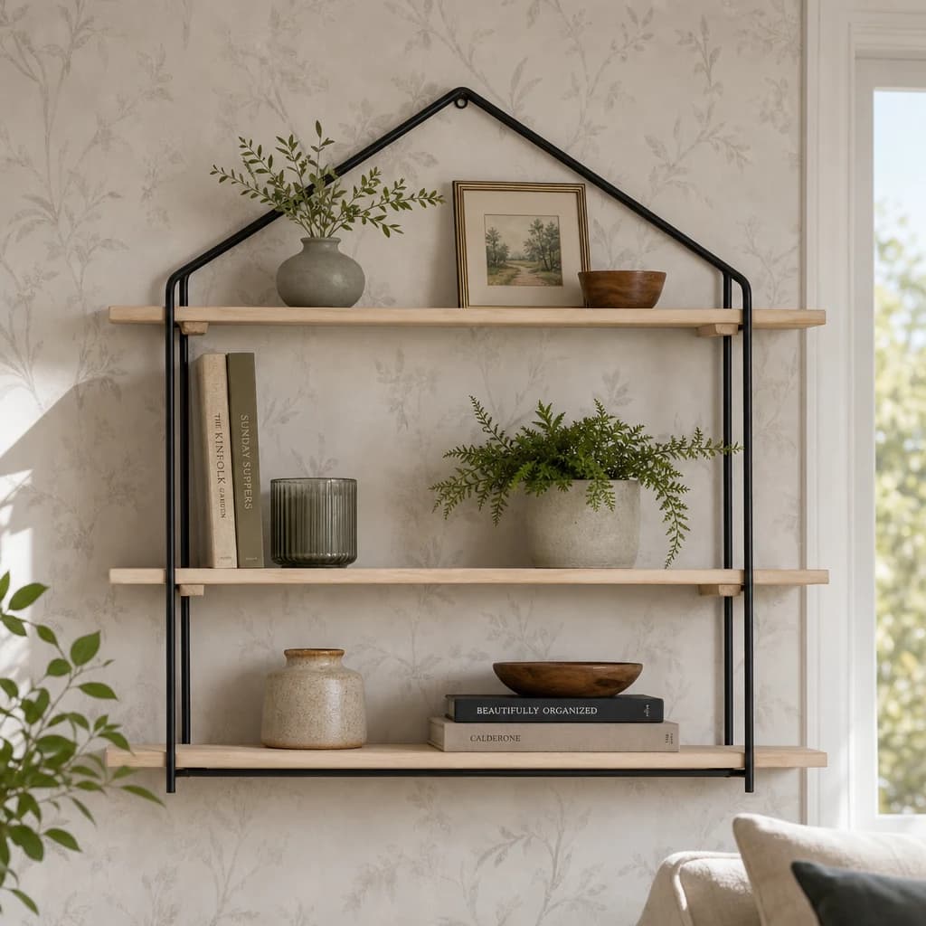 Brixton 3 Tier Wooden Wall Shelves - Bookcases & shelving, photo 1 of 5