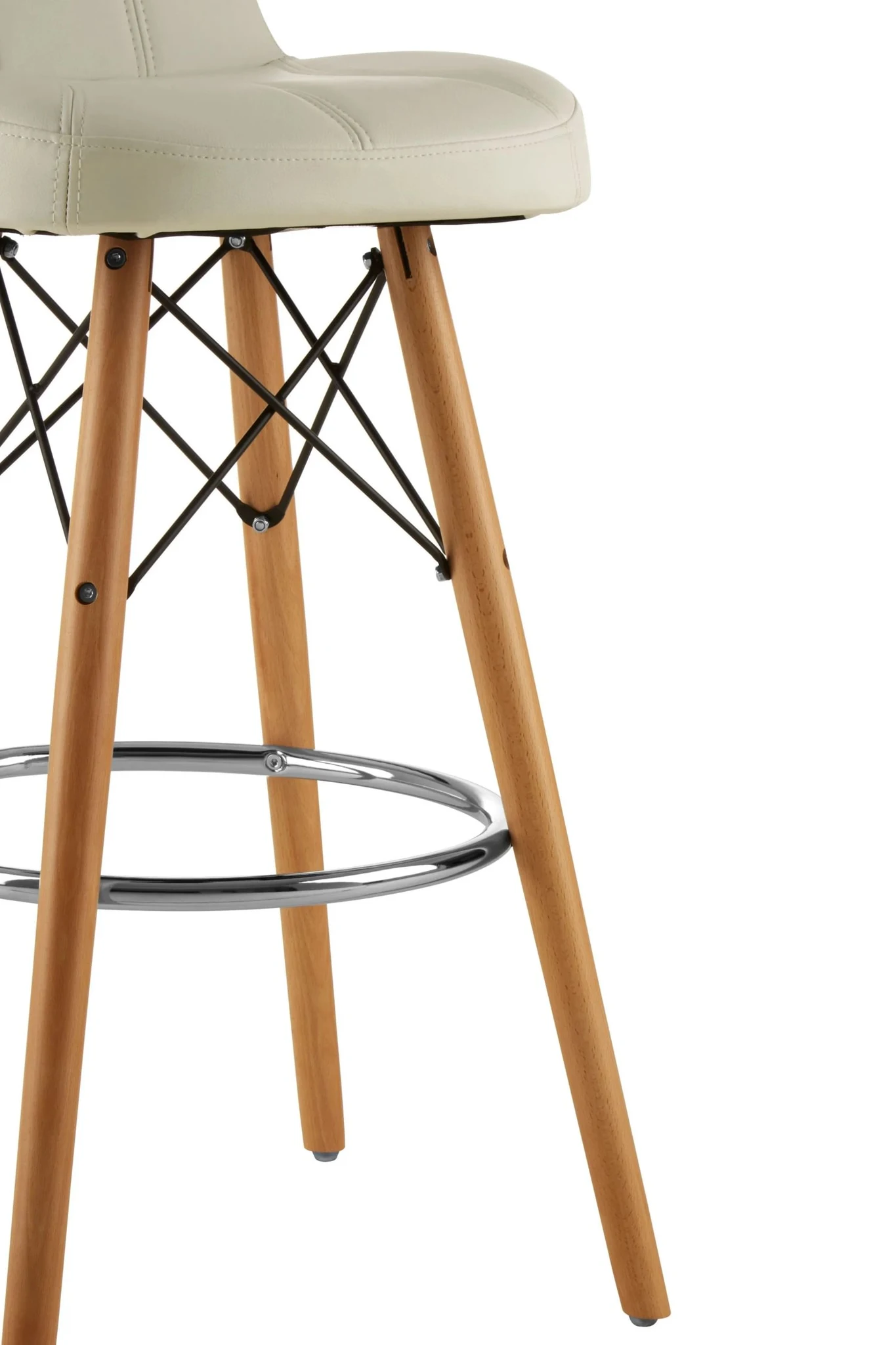Stockholm White Leather Effect Bar Stool - Seating, photo 5 of 6