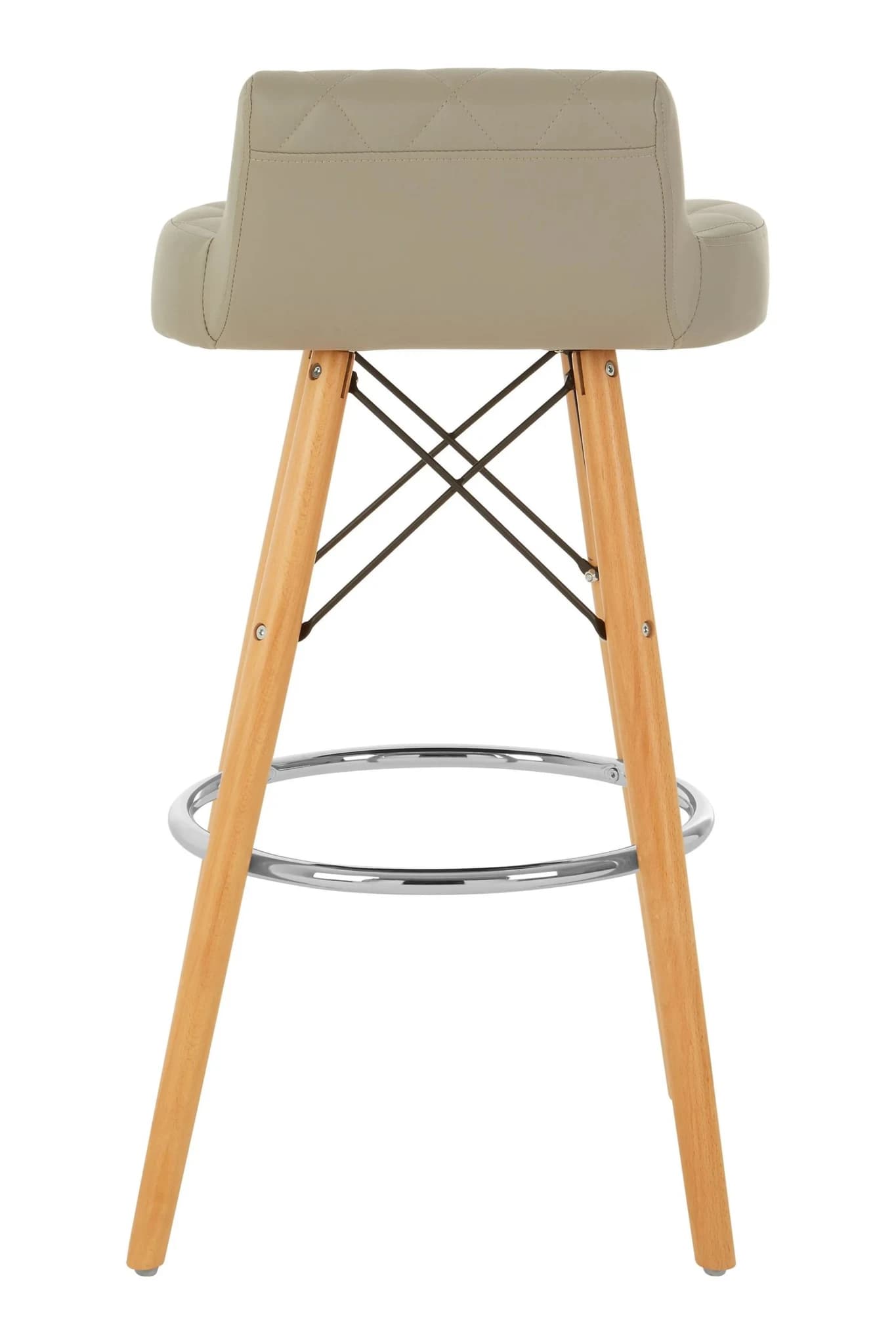 Stockholm Grey Leather Effect Quilted Bar Stool - Seating, photo 2 of 5