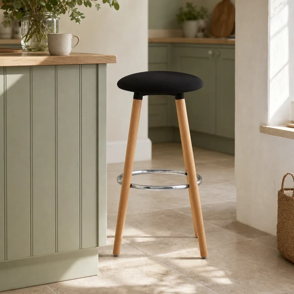 Stockholm Black Round Bar Stool - Seating, photo 1 of 4
