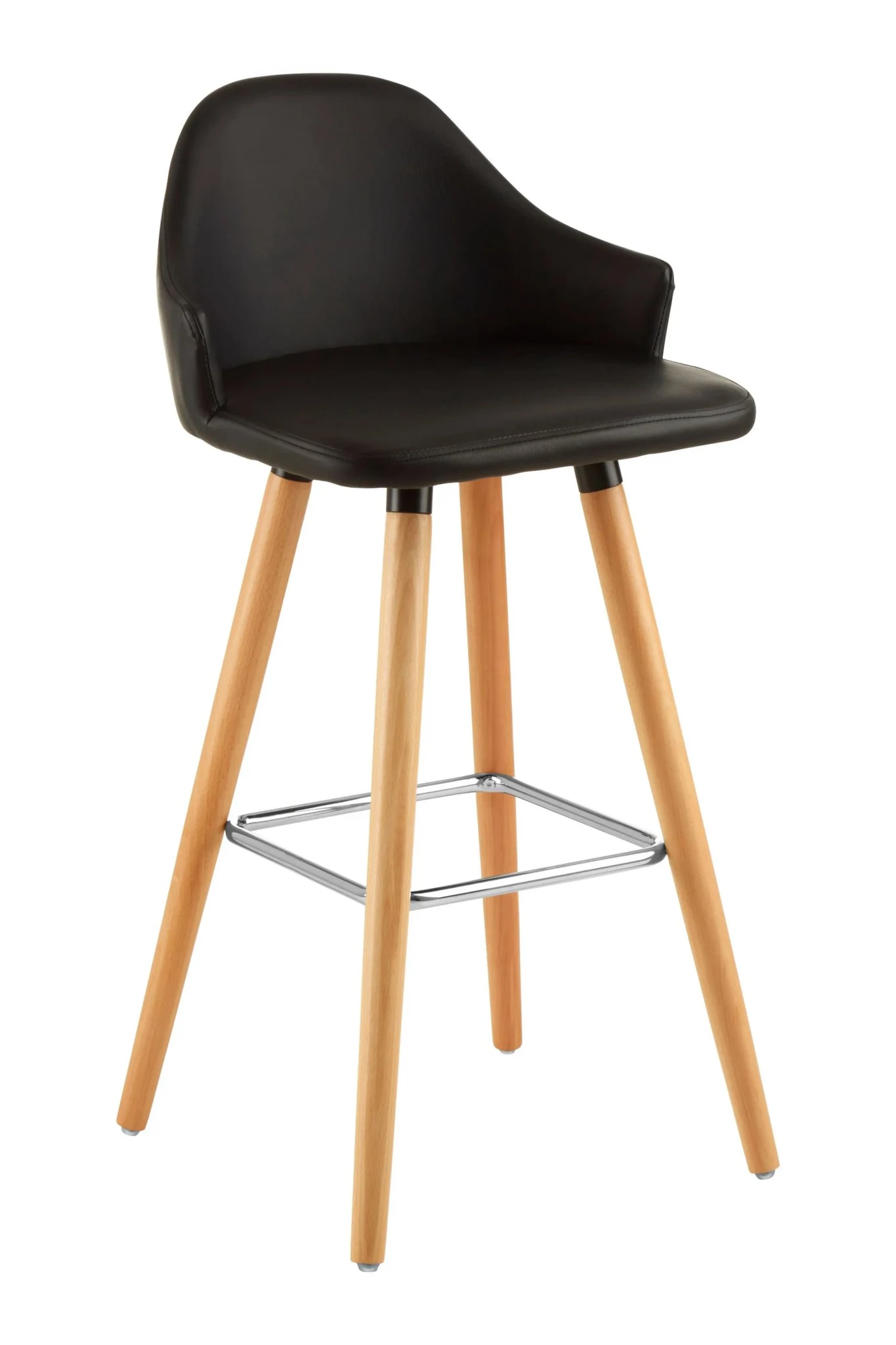 Stockholm Black Curved Backrest Bar Stool - Seating, photo 4 of 6