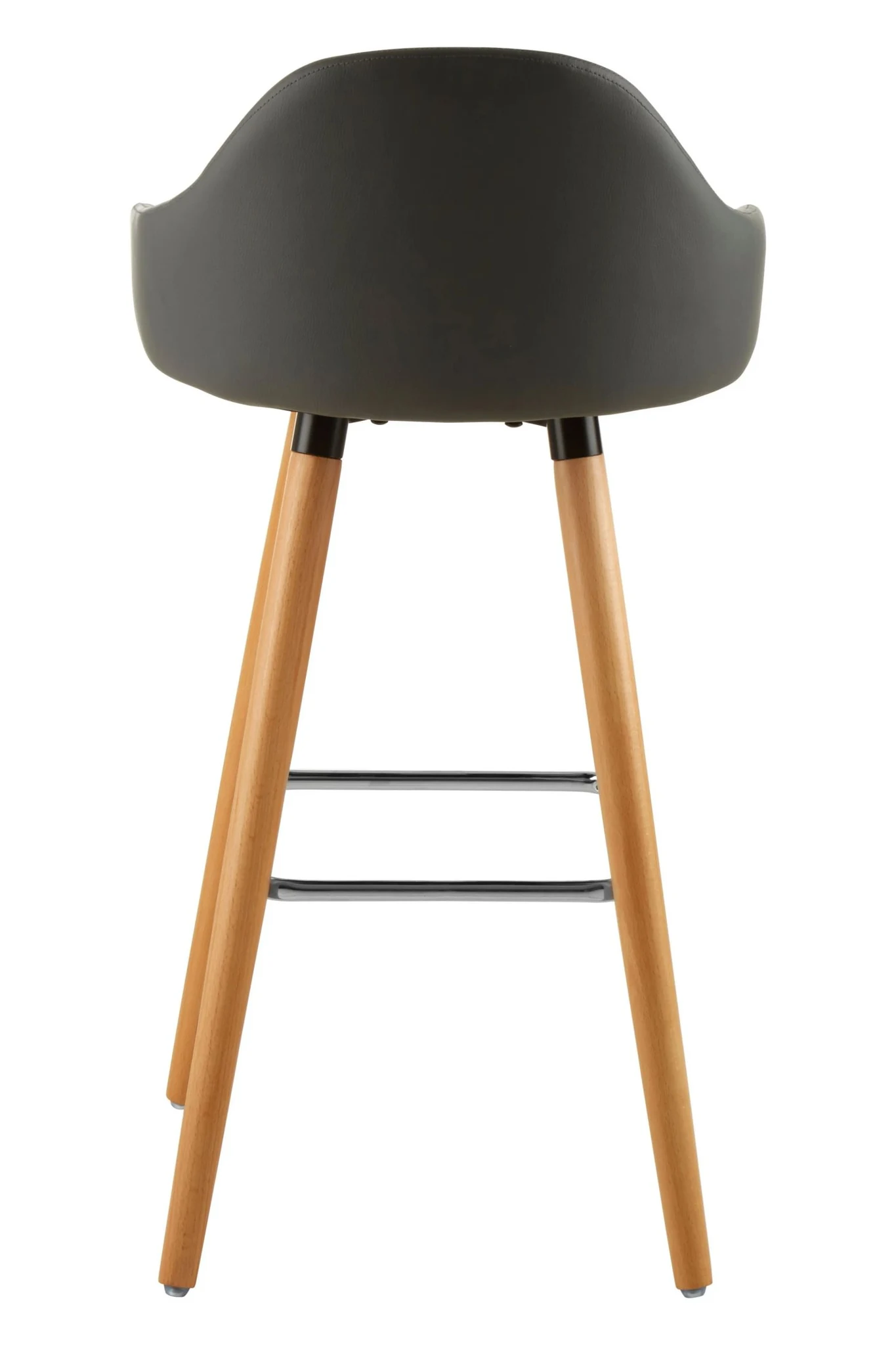 Stockholm Grey Faux Leather Bar Stool with Beechwood Legs - Seating, photo 2 of 6