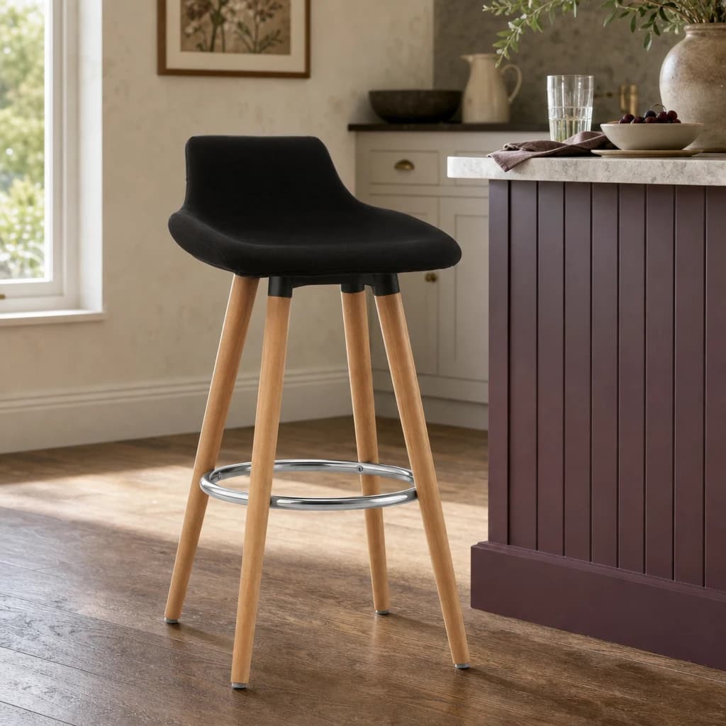 Stockholm Black Bar Stool - Seating, photo 1 of 6