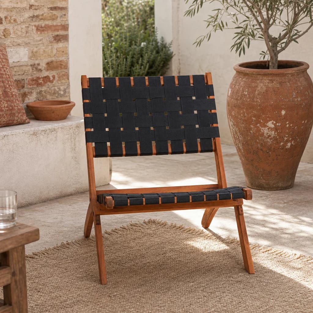 Emilio Black Woven Chair - Seating, photo 1 of 8
